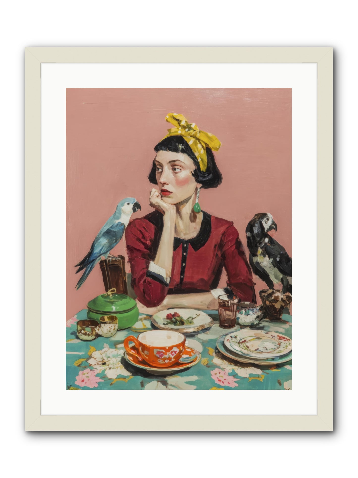 The Naturalist's Evening Ritual -- Framed Print - White 18x24