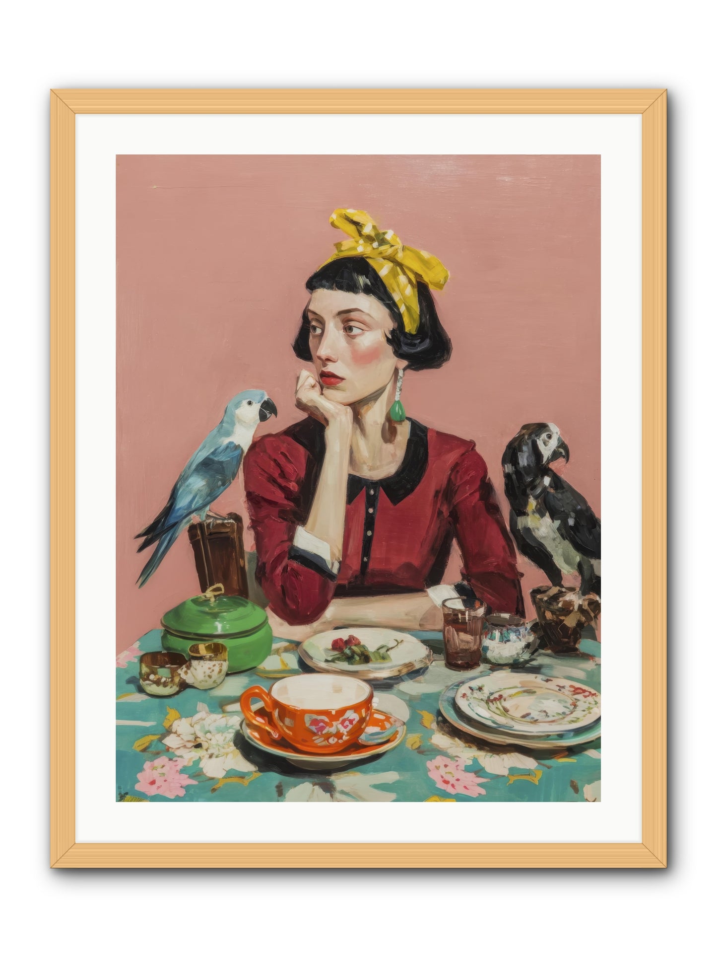 The Naturalist's Evening Ritual -- Framed Print - Natural 24x32