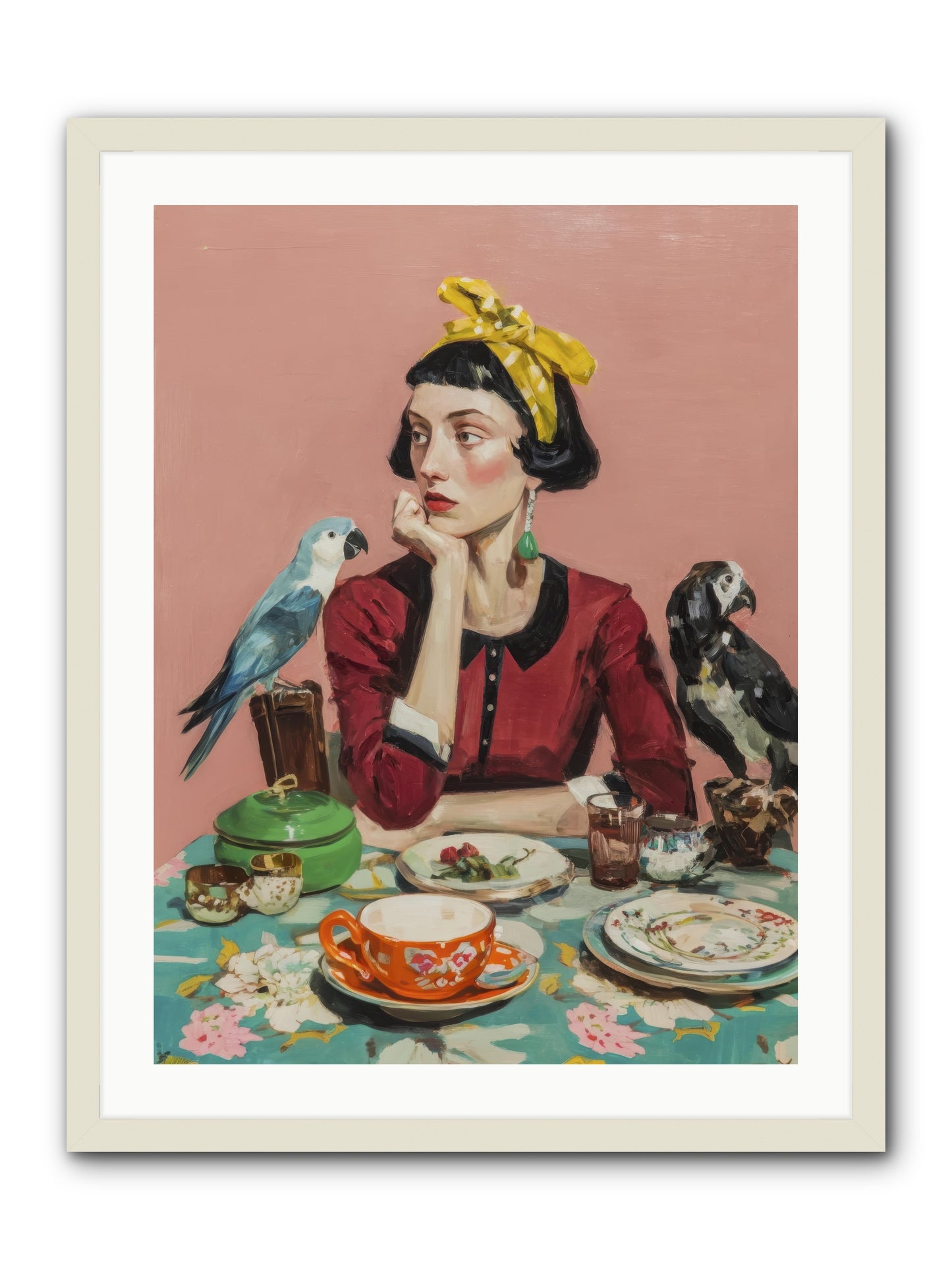 The Naturalist's Evening Ritual -- Framed Print - White 24x32