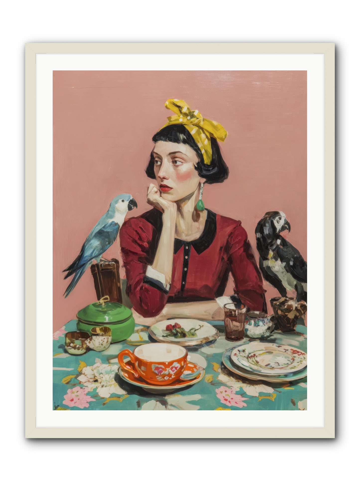 The Naturalist's Evening Ritual -- Framed Print - White 30x40