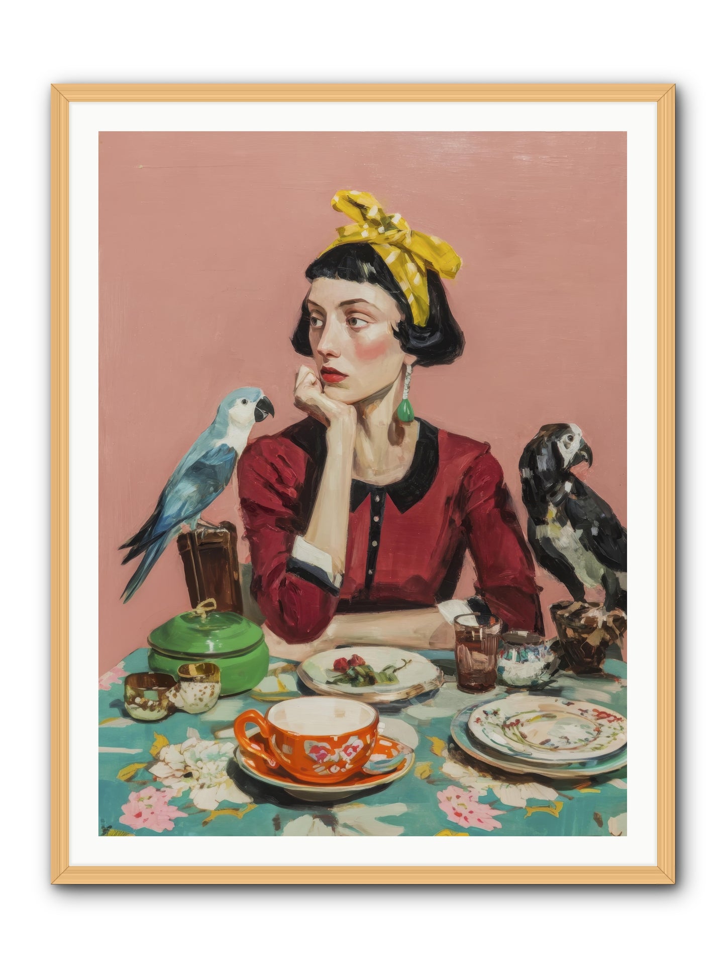The Naturalist's Evening Ritual -- Framed Print - Natural 36x48