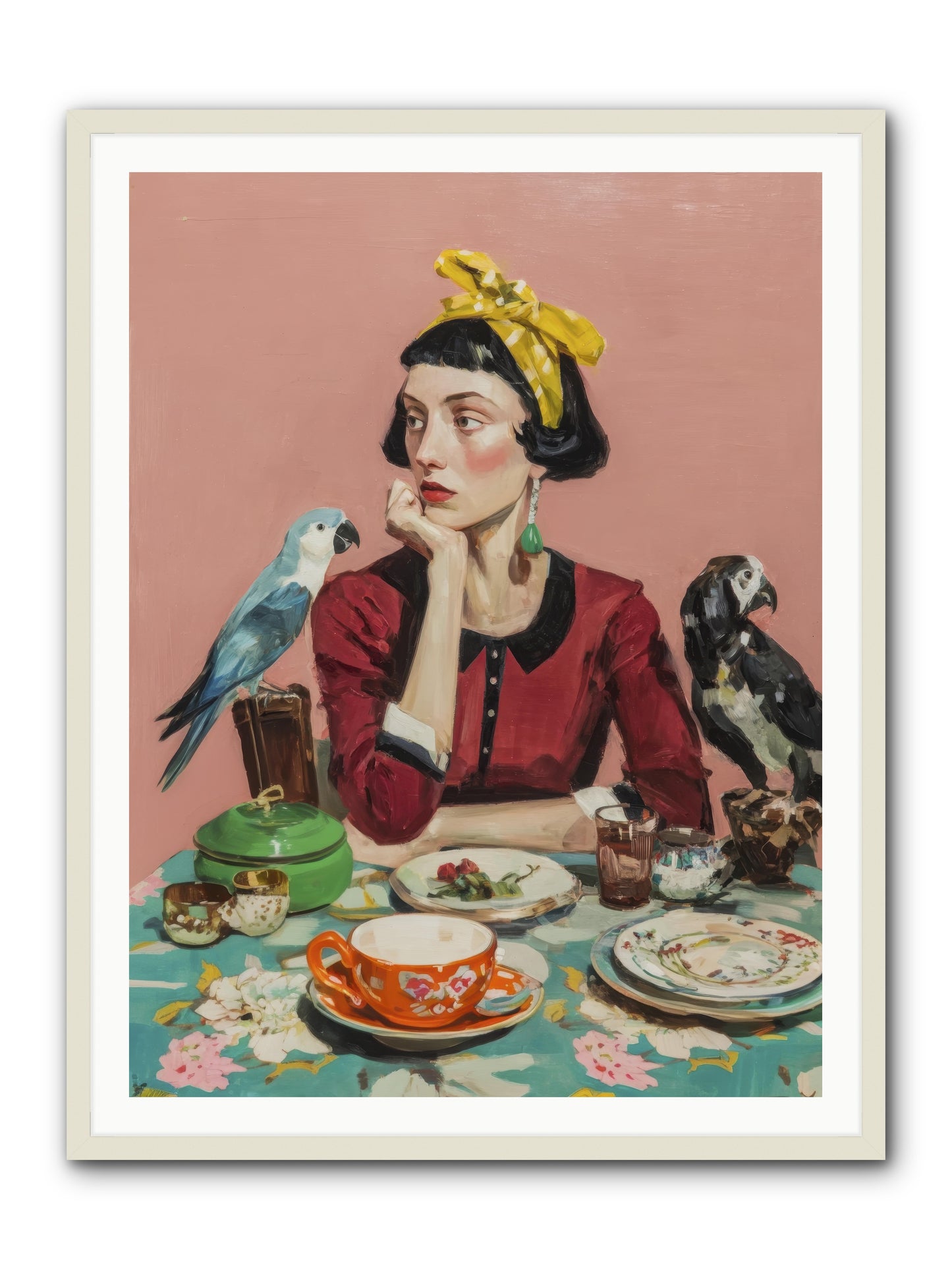The Naturalist's Evening Ritual -- Framed Print - White 36x48