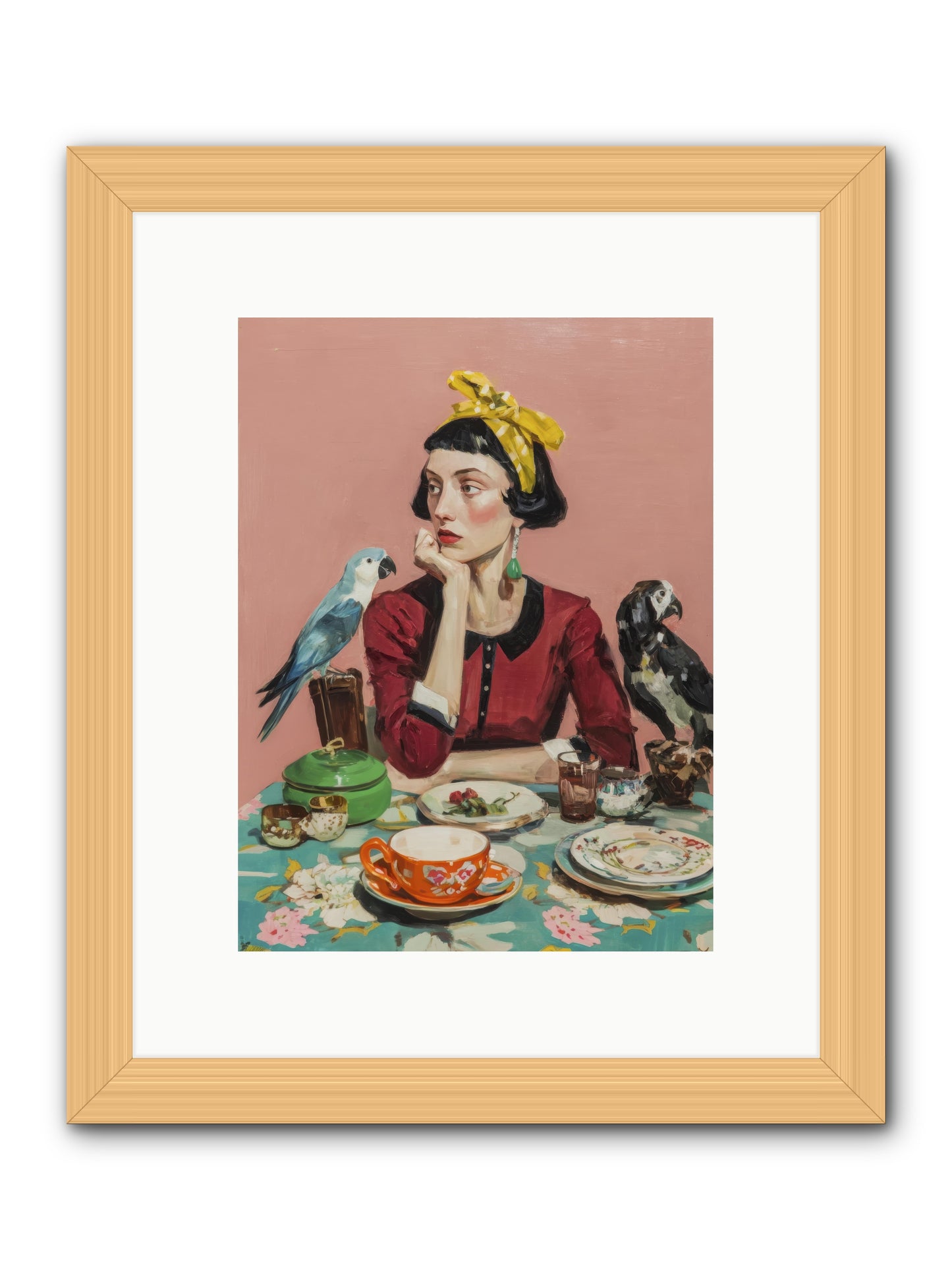 The Naturalist's Evening Ritual -- Framed Print - Natural 9x12