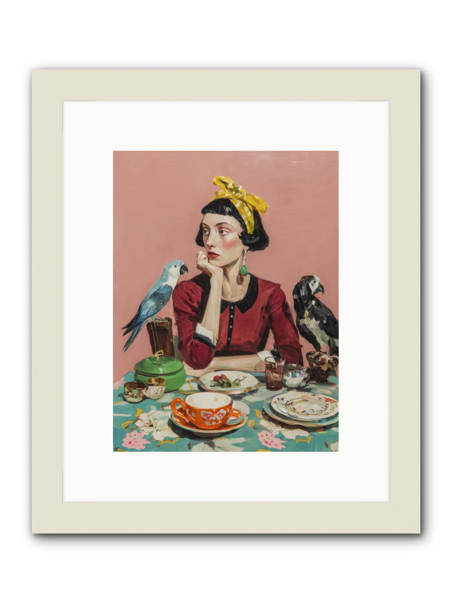 The Naturalist's Evening Ritual -- Framed Print - White 9x12