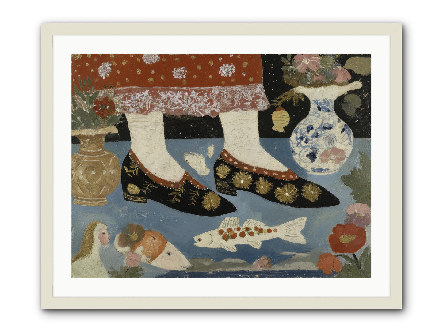 The Night We Sailed to Elsewhere -- Framed Print - White 32x24