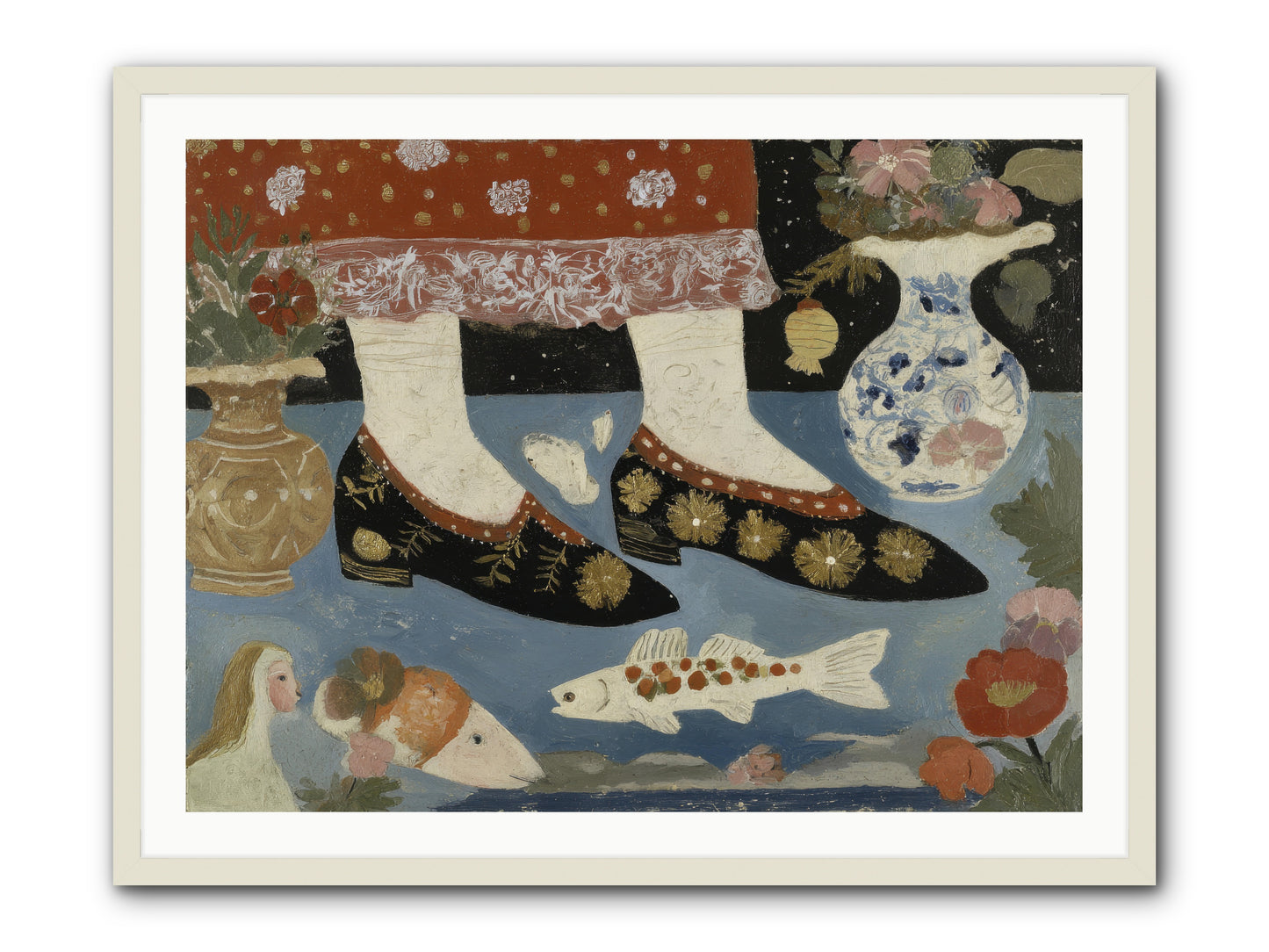 The Night We Sailed to Elsewhere -- Framed Print - White 40x30