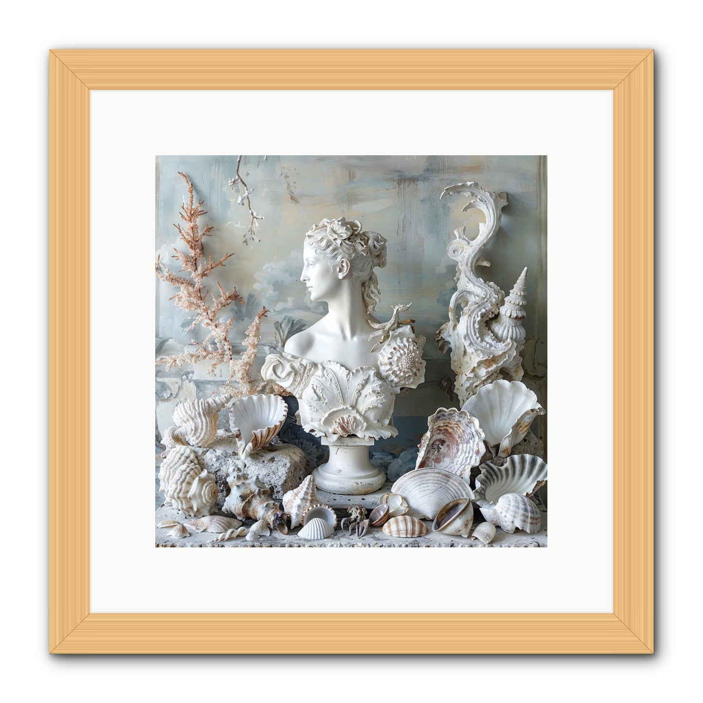 The Oyster's Opera -- Framed Print - Natural 12x12