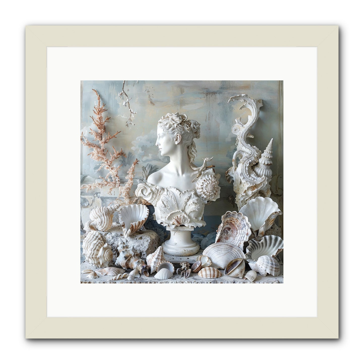 The Oyster's Opera -- Framed Print - White 12x12