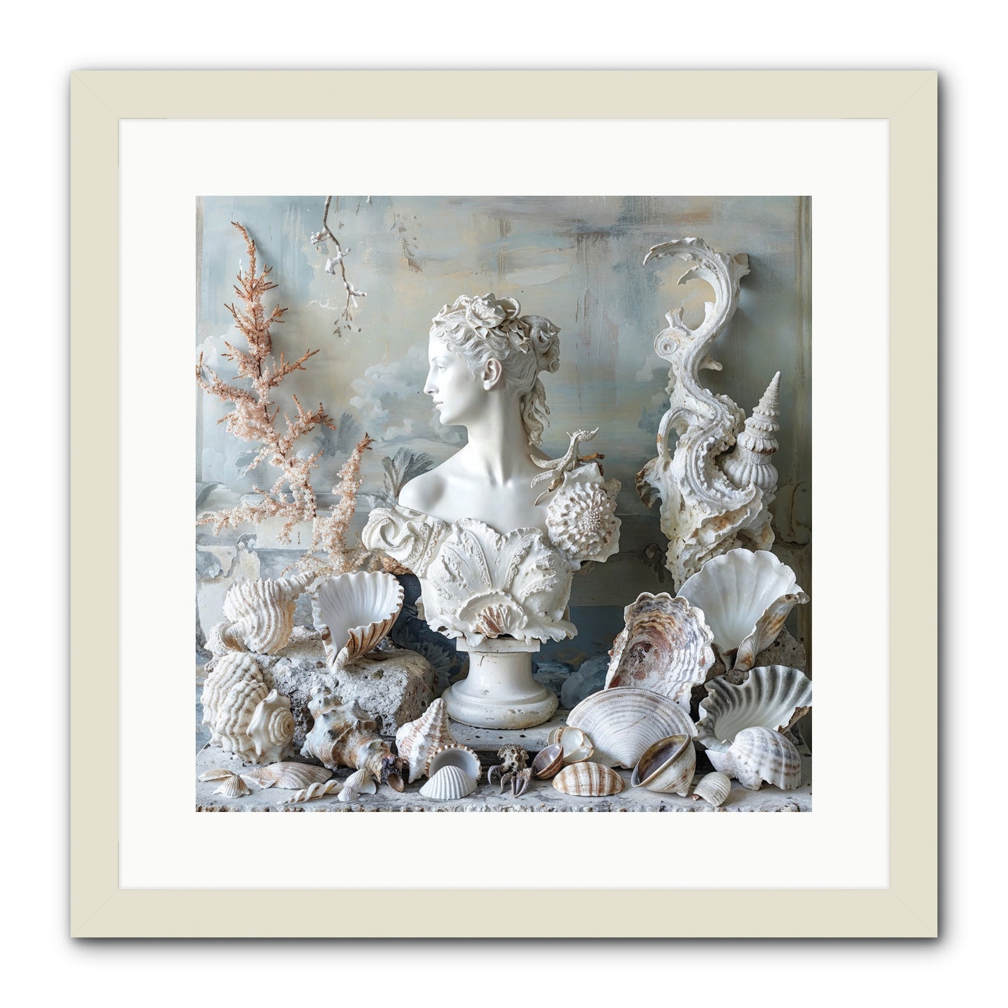 The Oyster's Opera -- Framed Print - White 16x16