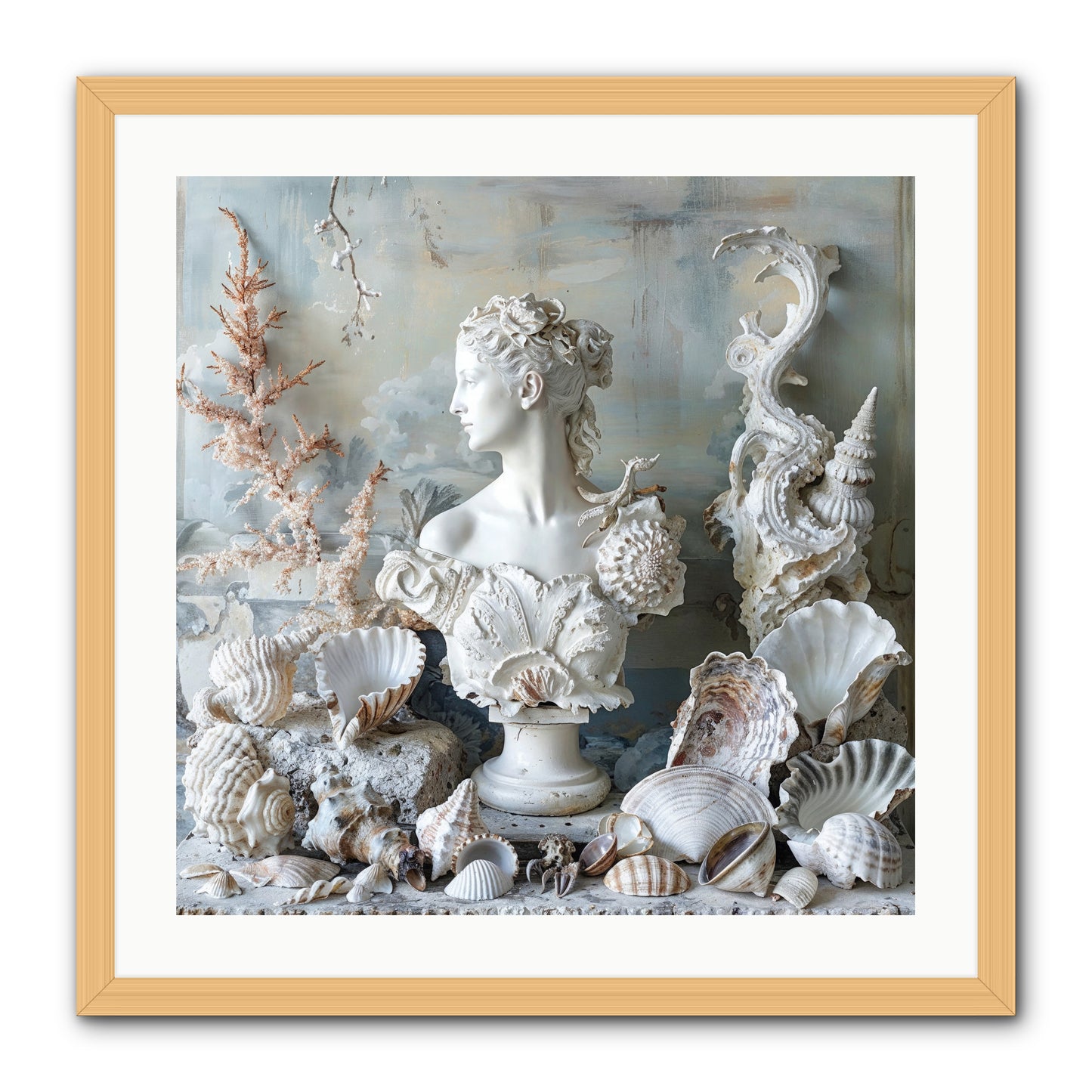 The Oyster's Opera -- Framed Print - Natural 24x24