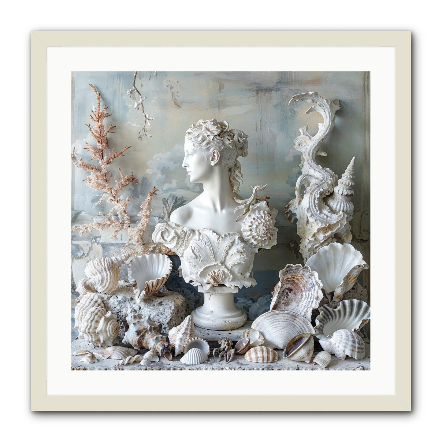 The Oyster's Opera -- Framed Print - White 24x24