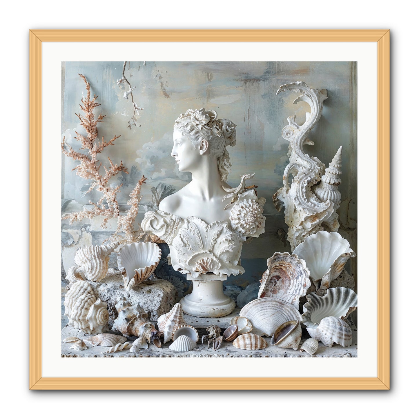 The Oyster's Opera -- Framed Print - Natural 30x30