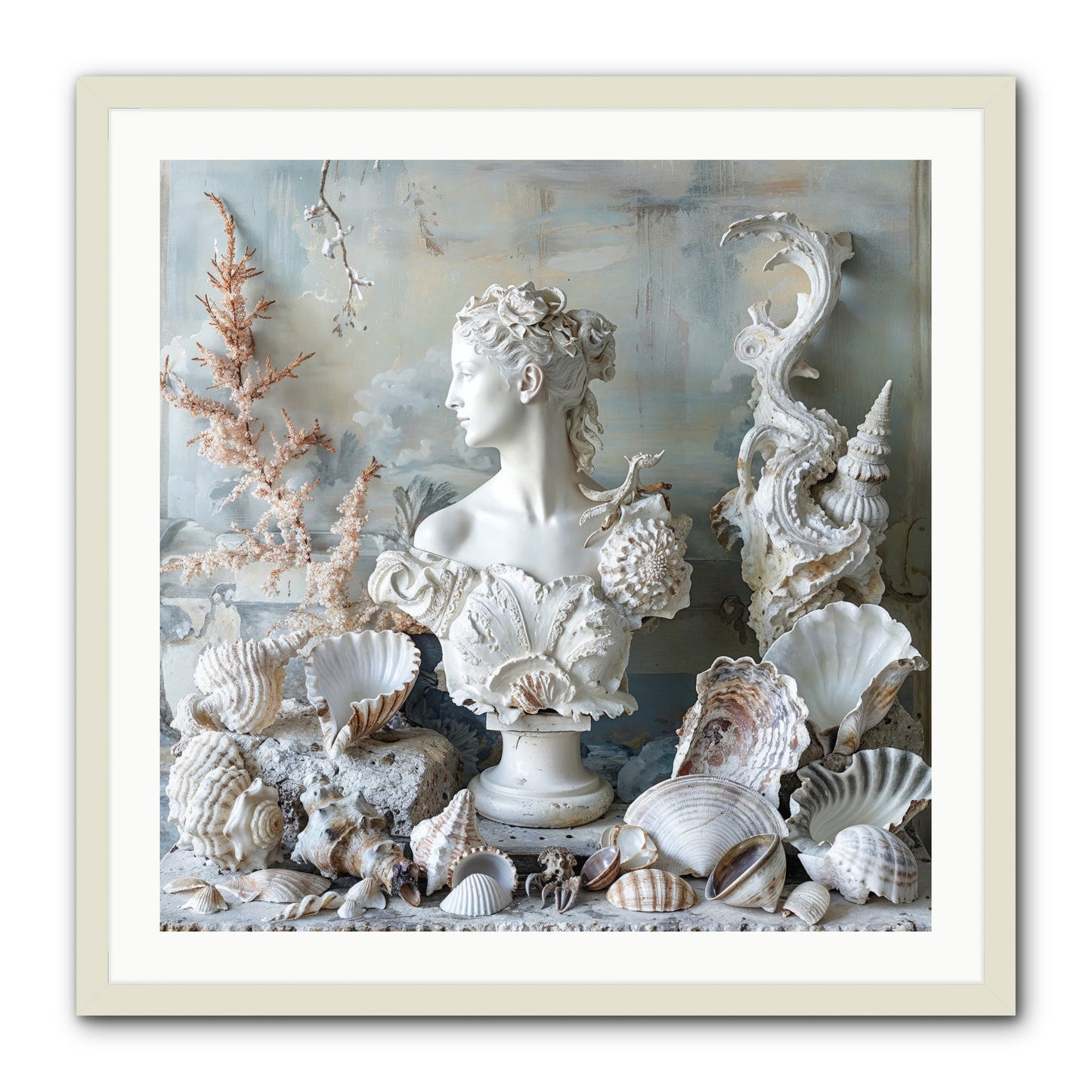 The Oyster's Opera -- Framed Print - White 30x30