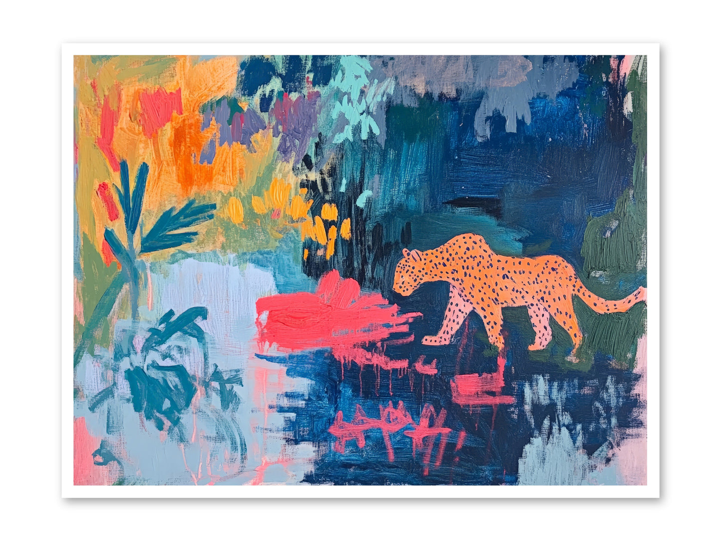The Painted Leopard's Reverie -- Paper Print 48x36