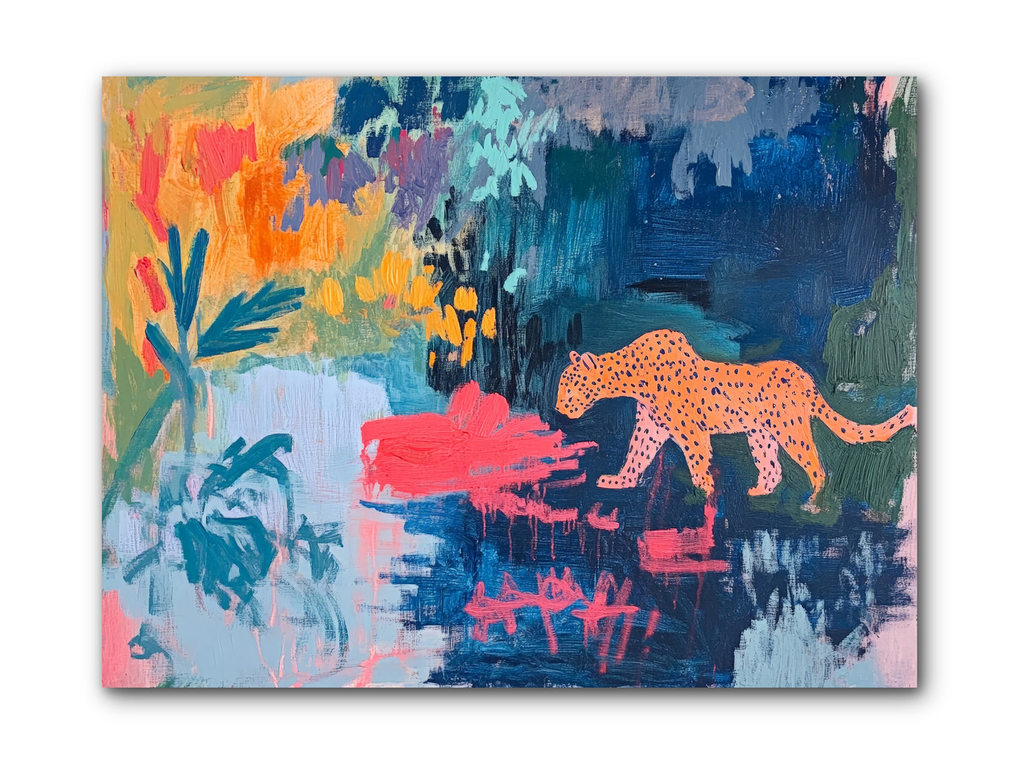 The Painted Leopard's Reverie -- Wrapped Canvas 12x9