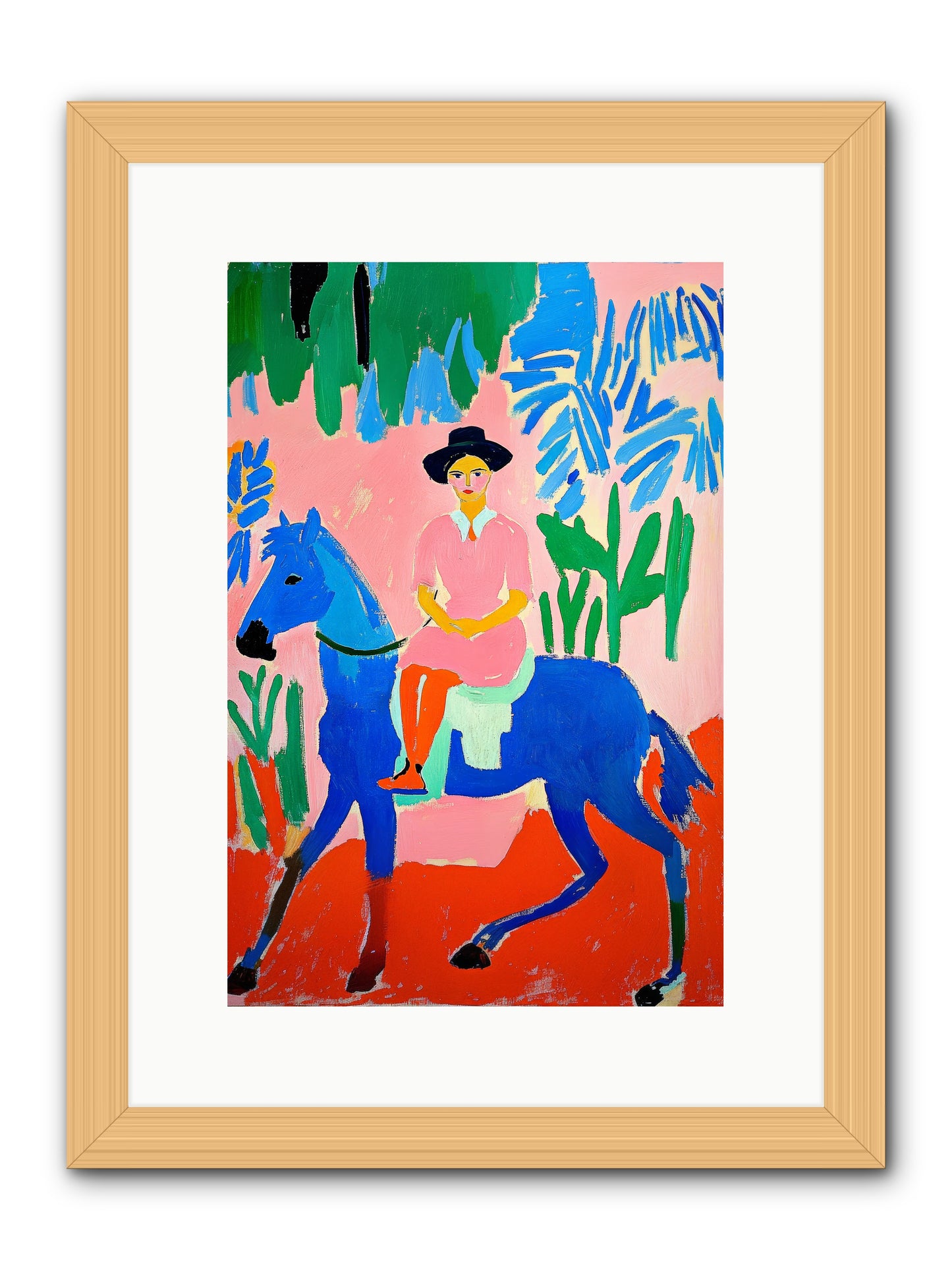 The Painted Road -- Framed Print - Natural 10x15