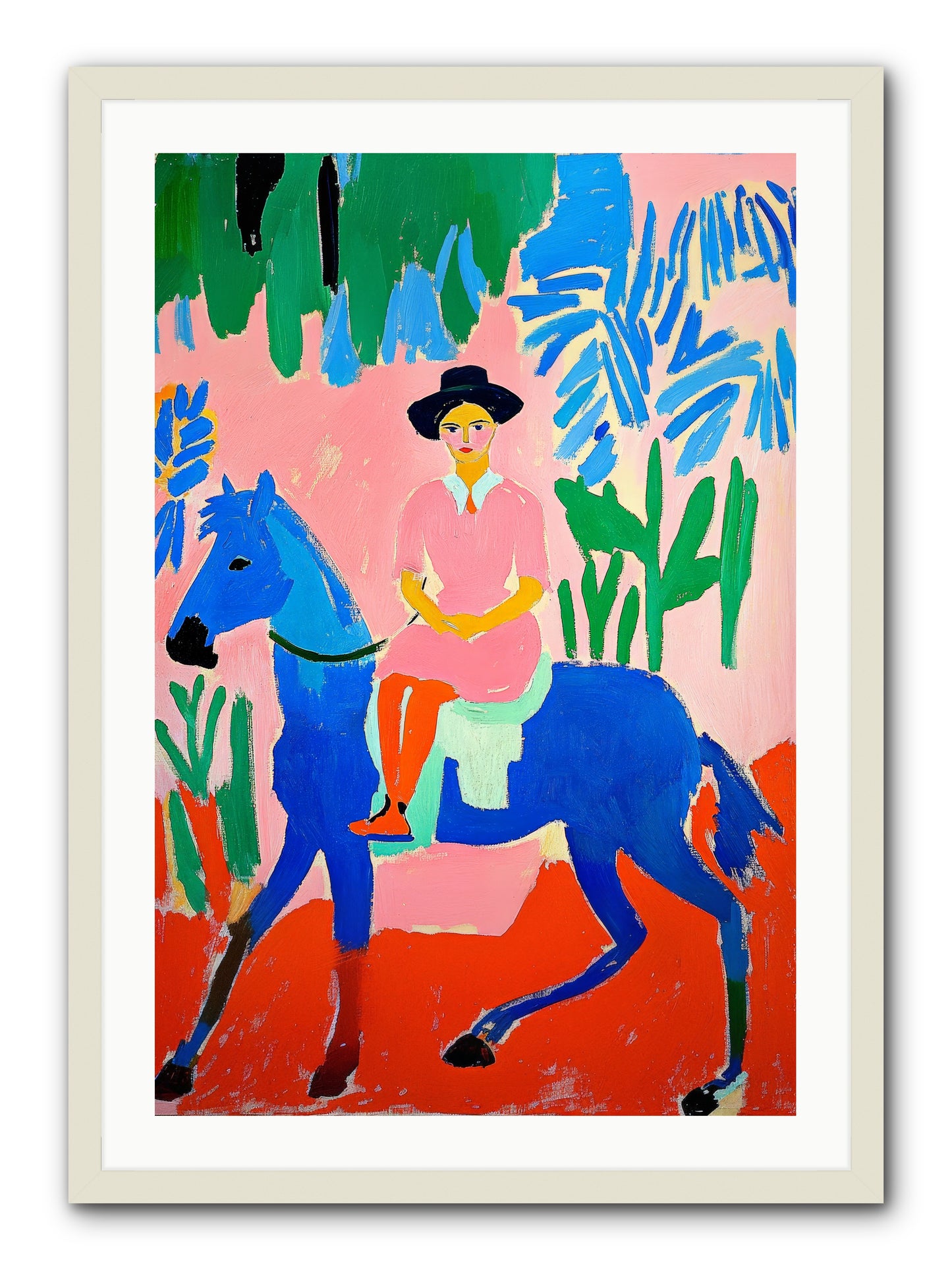 The Painted Road -- Framed Print - White 24x36