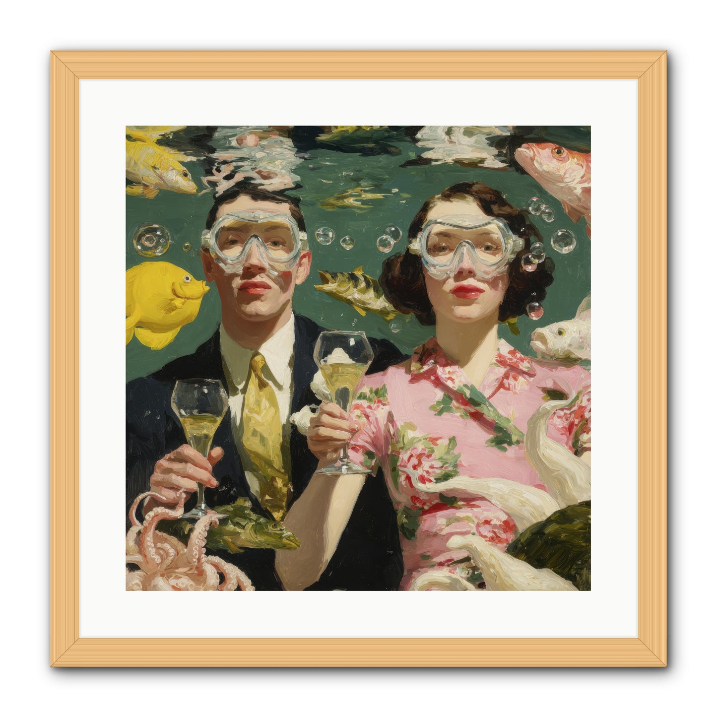 The Pale Velvet Passport -- Framed Print - Natural 20x20
