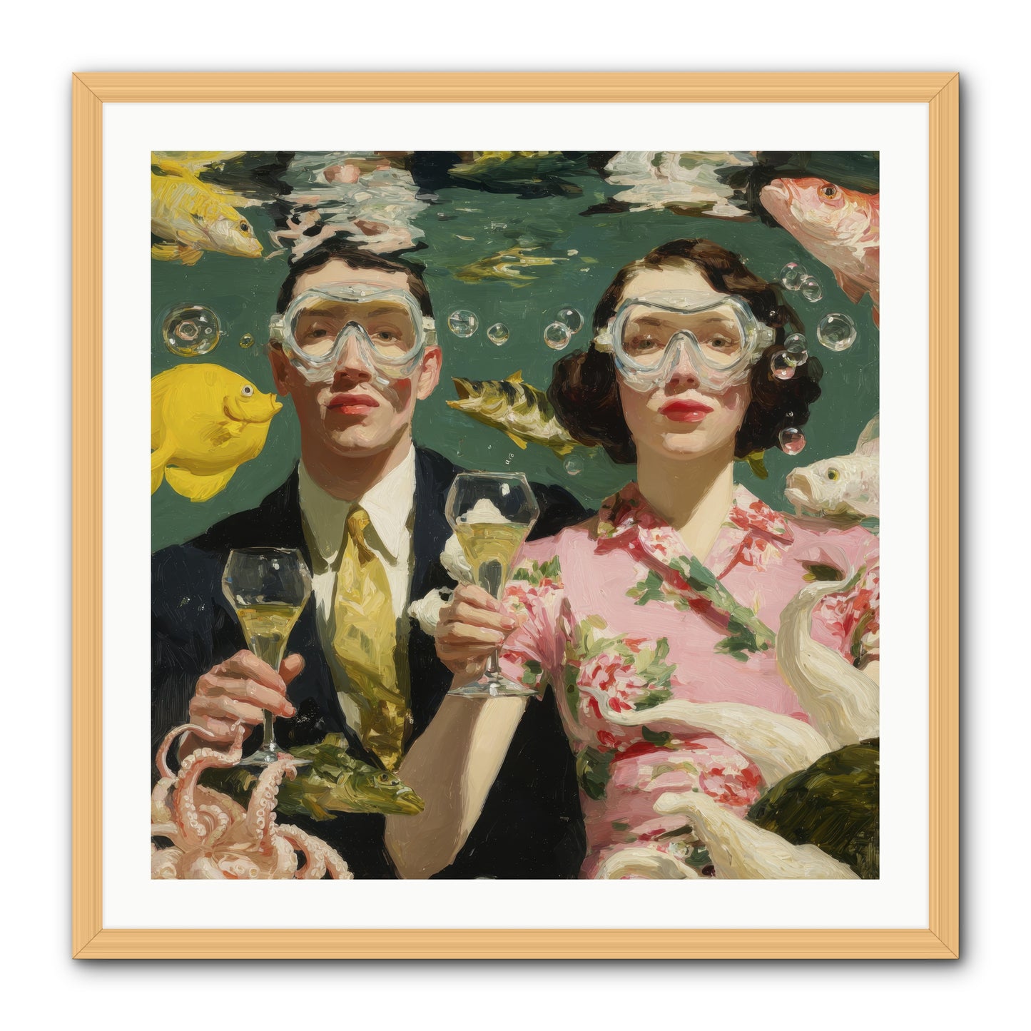 The Pale Velvet Passport -- Framed Print - Natural 30x30