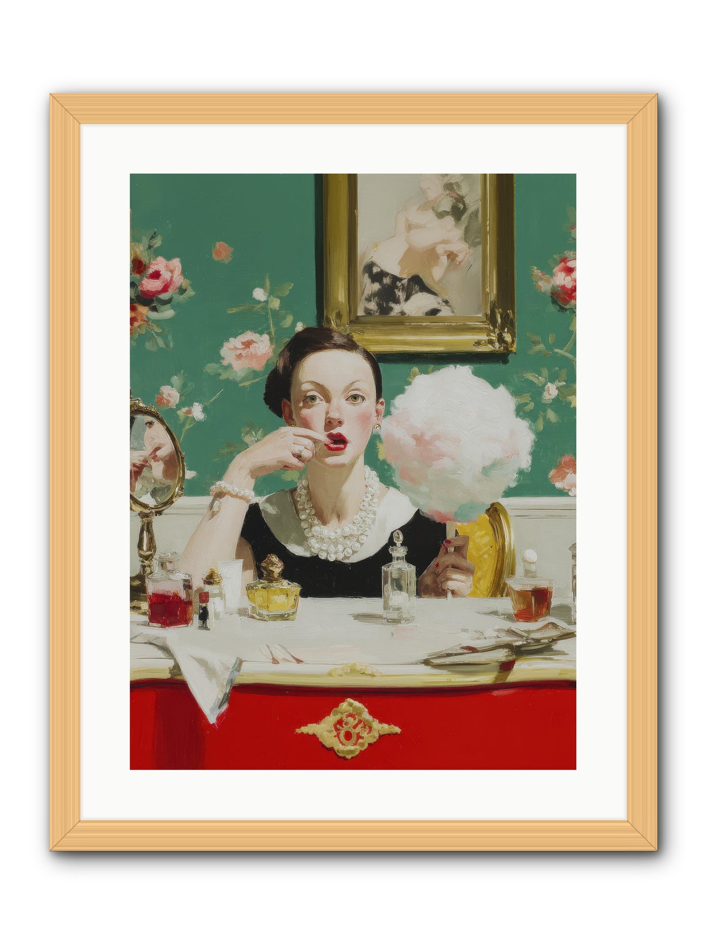 The Parlour of Lost Accessories -- Framed Print - Natural 18x24