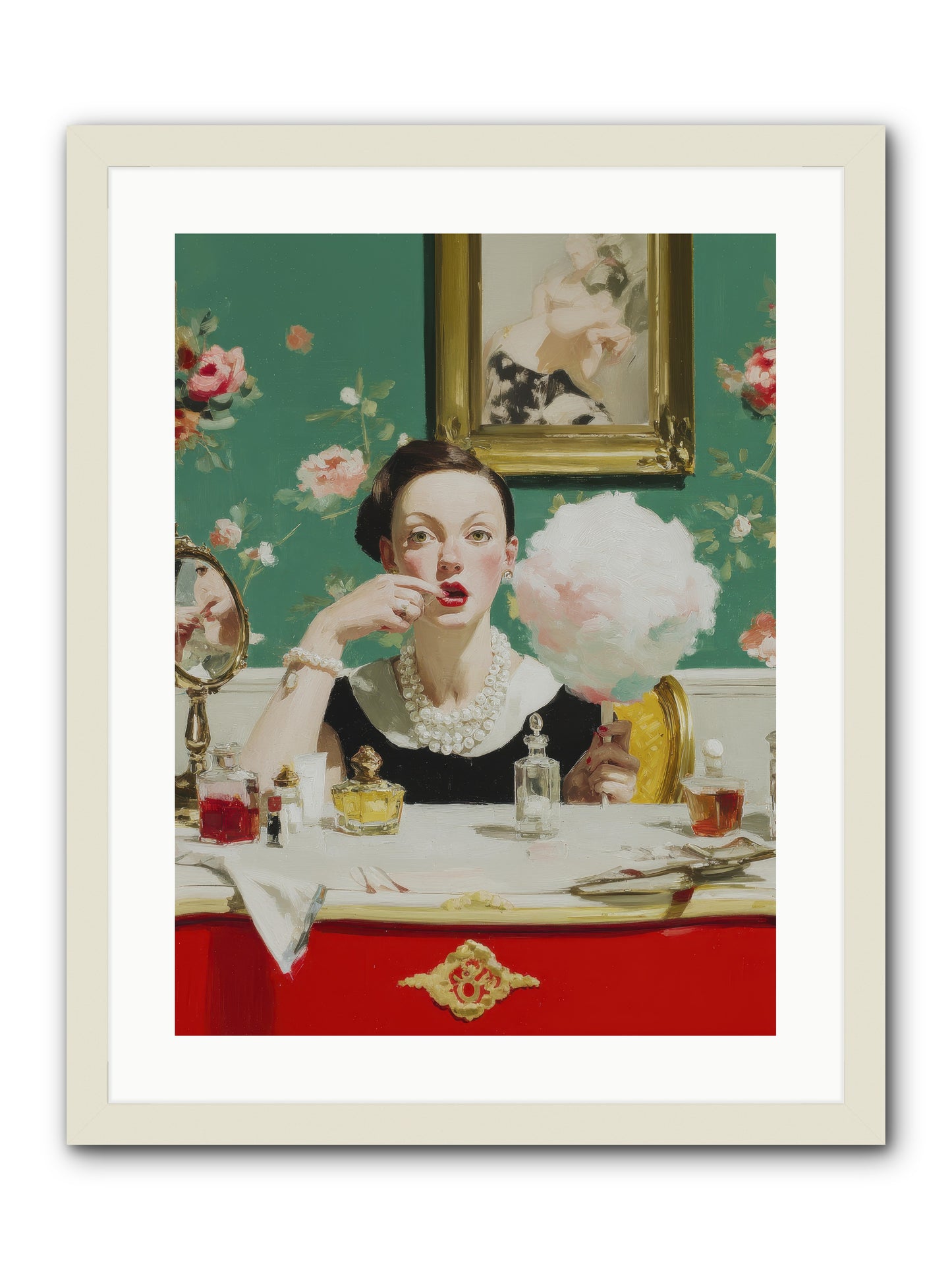 The Parlour of Lost Accessories -- Framed Print - White 18x24