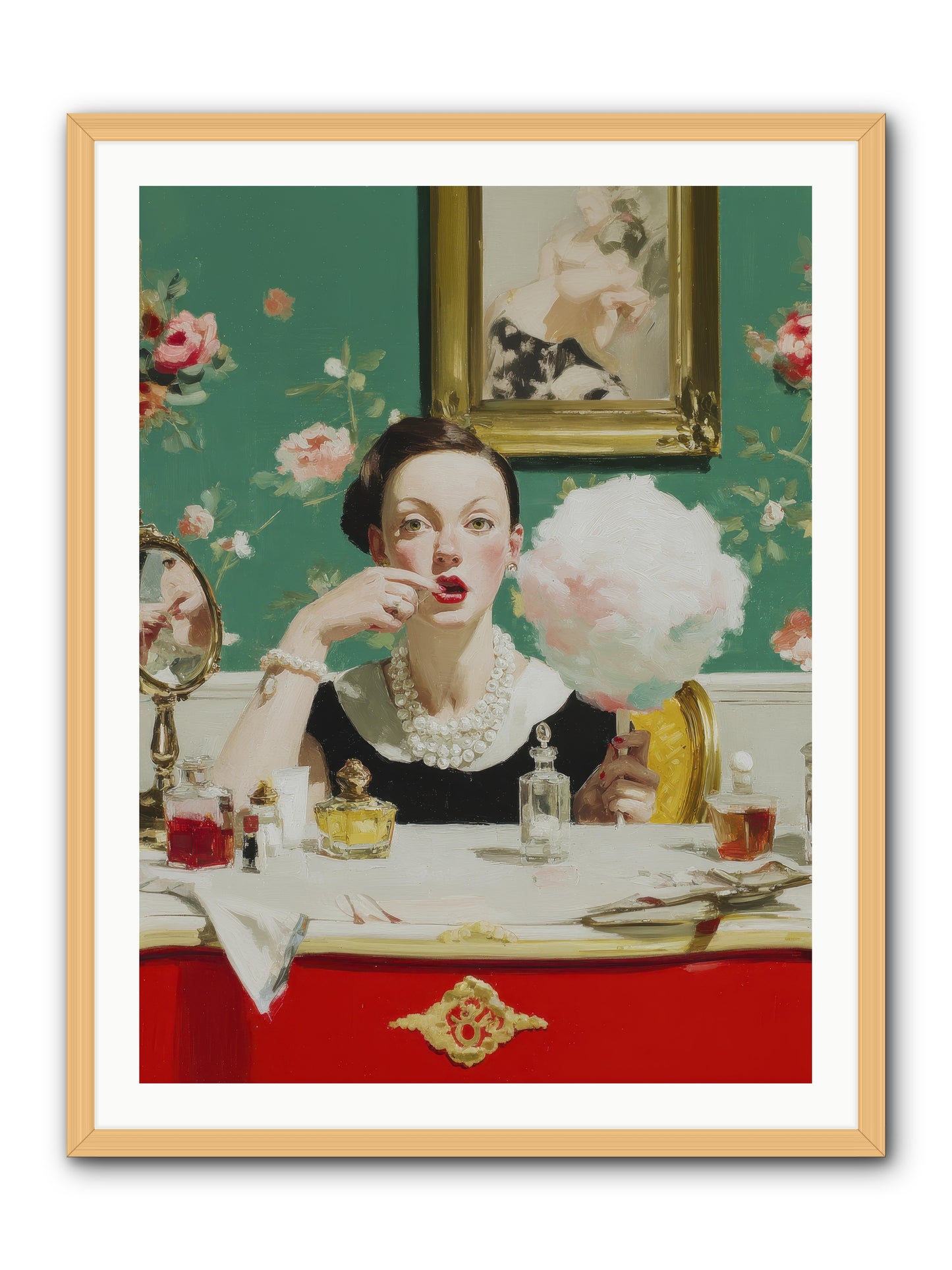 The Parlour of Lost Accessories -- Framed Print - Natural 30x40