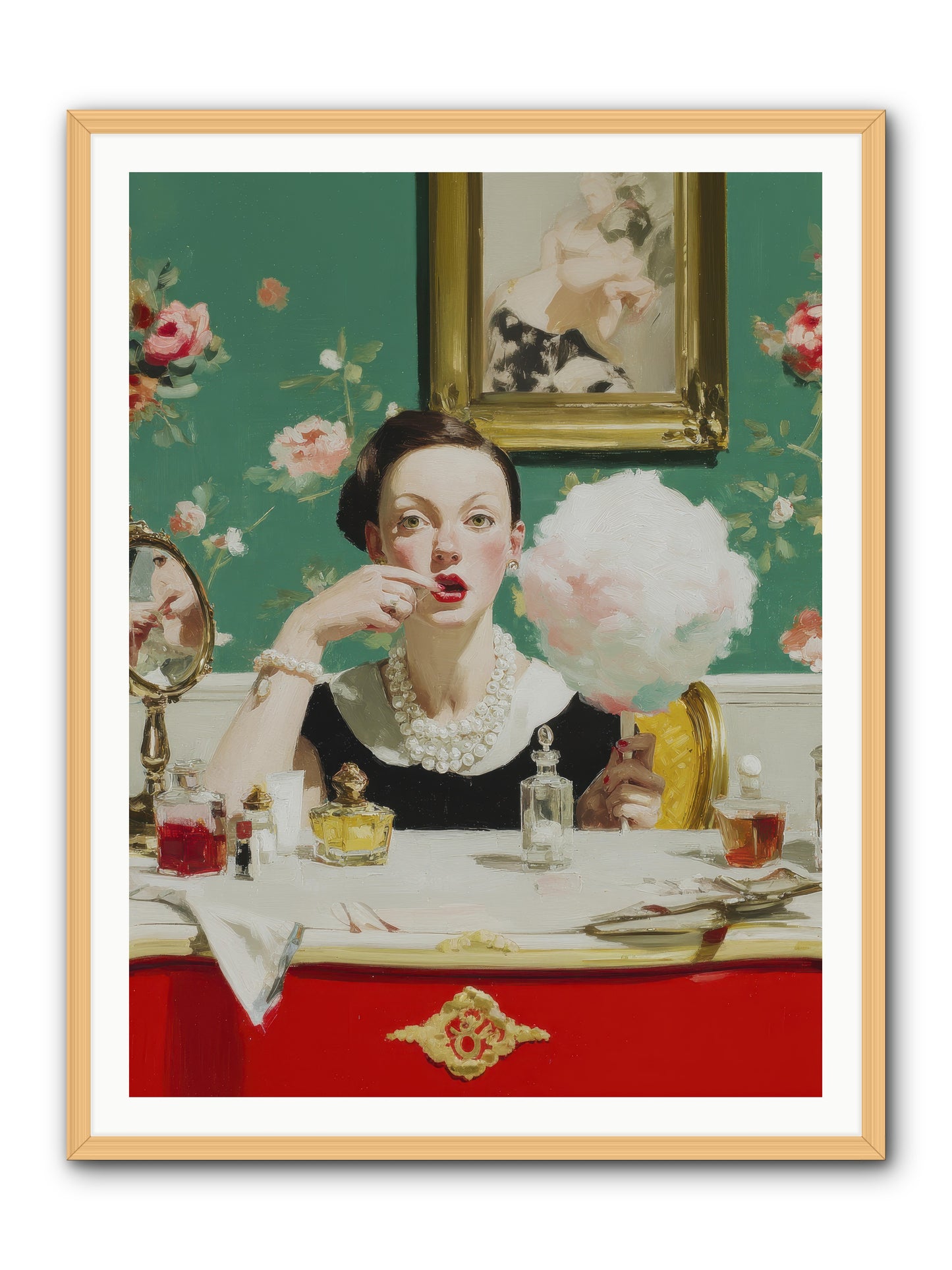 The Parlour of Lost Accessories -- Framed Print - Natural 36x48