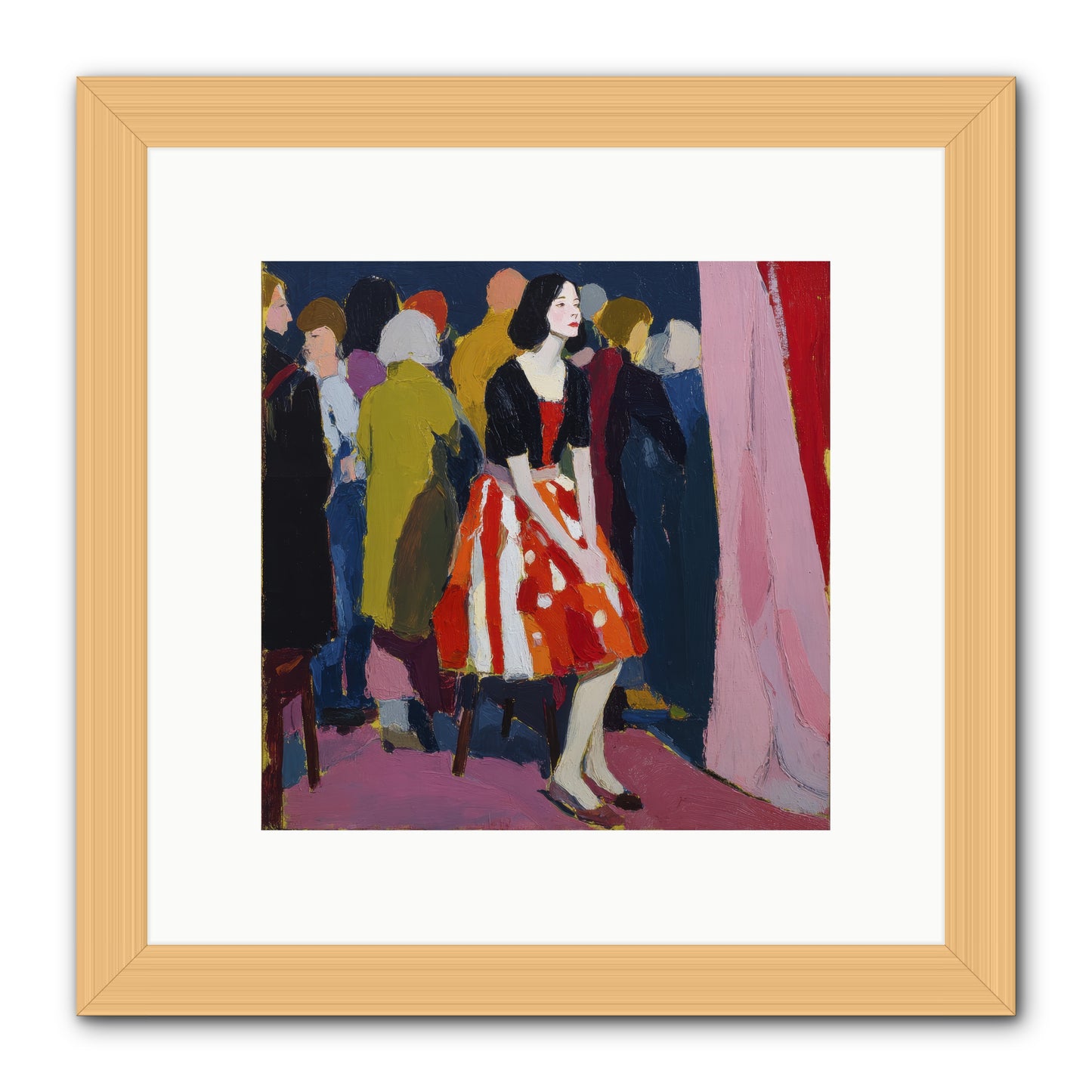 The Party Observer -- Framed Print - Natural 10x10
