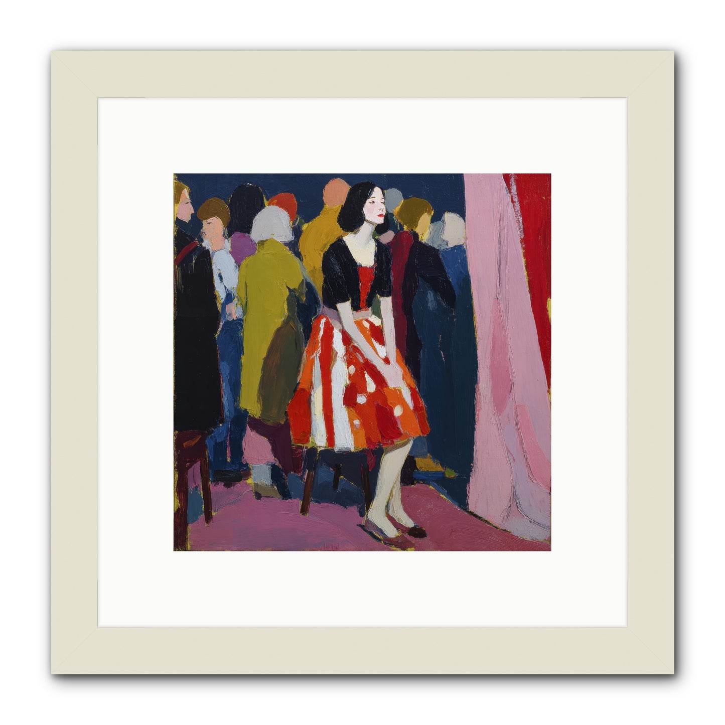 The Party Observer -- Framed Print - White 10x10