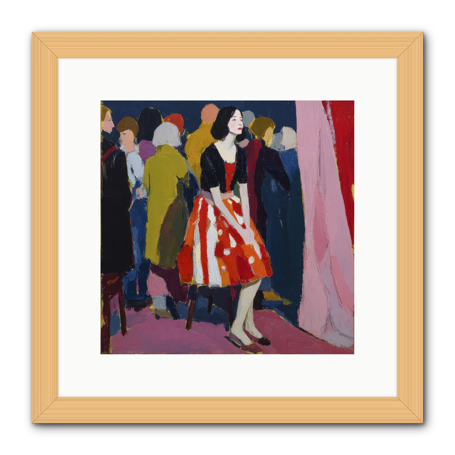 The Party Observer -- Framed Print - Natural 12x12