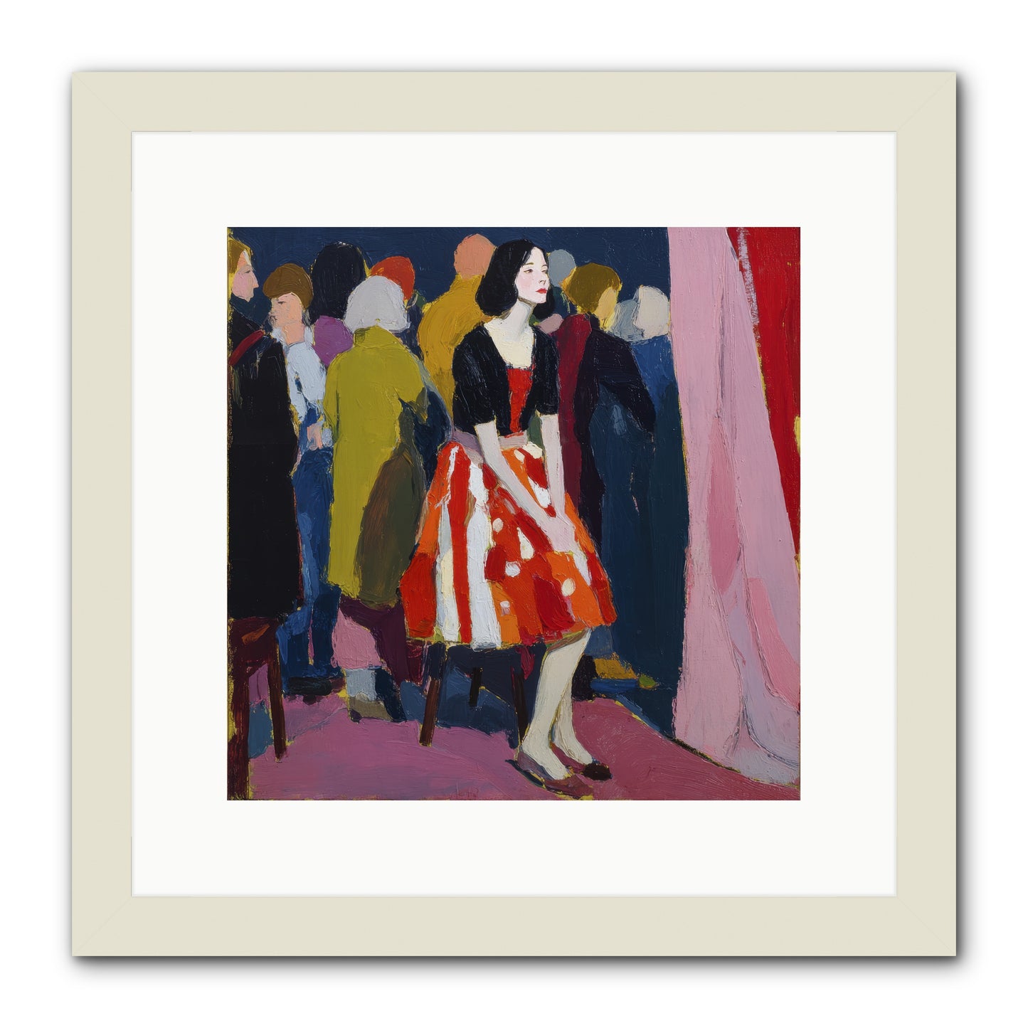 The Party Observer -- Framed Print - White 12x12