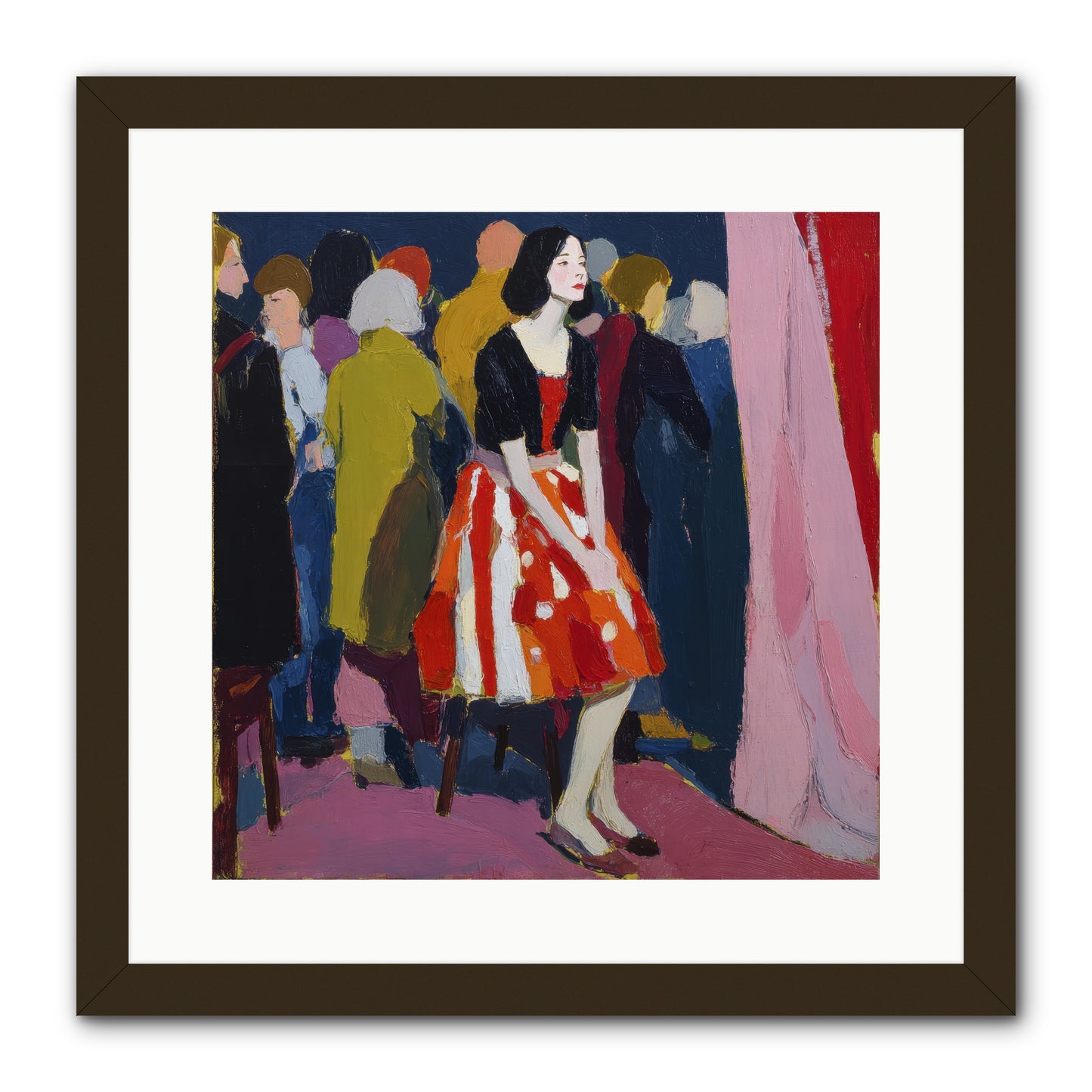 The Party Observer -- Framed Print - Black 16x16