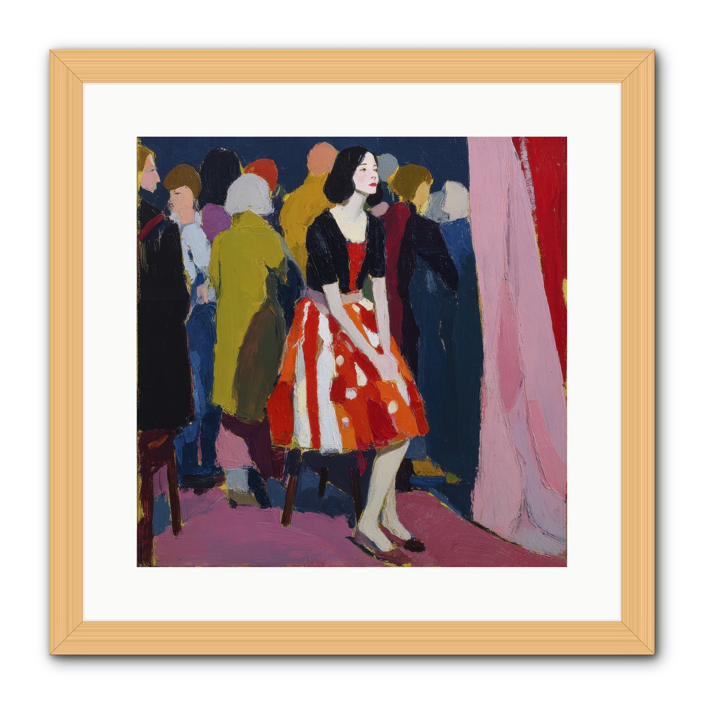 The Party Observer -- Framed Print - Natural 16x16
