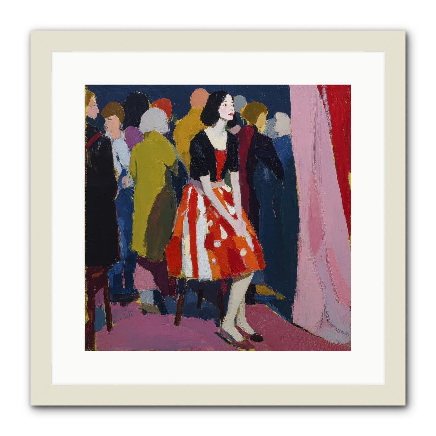 The Party Observer -- Framed Print - White 16x16