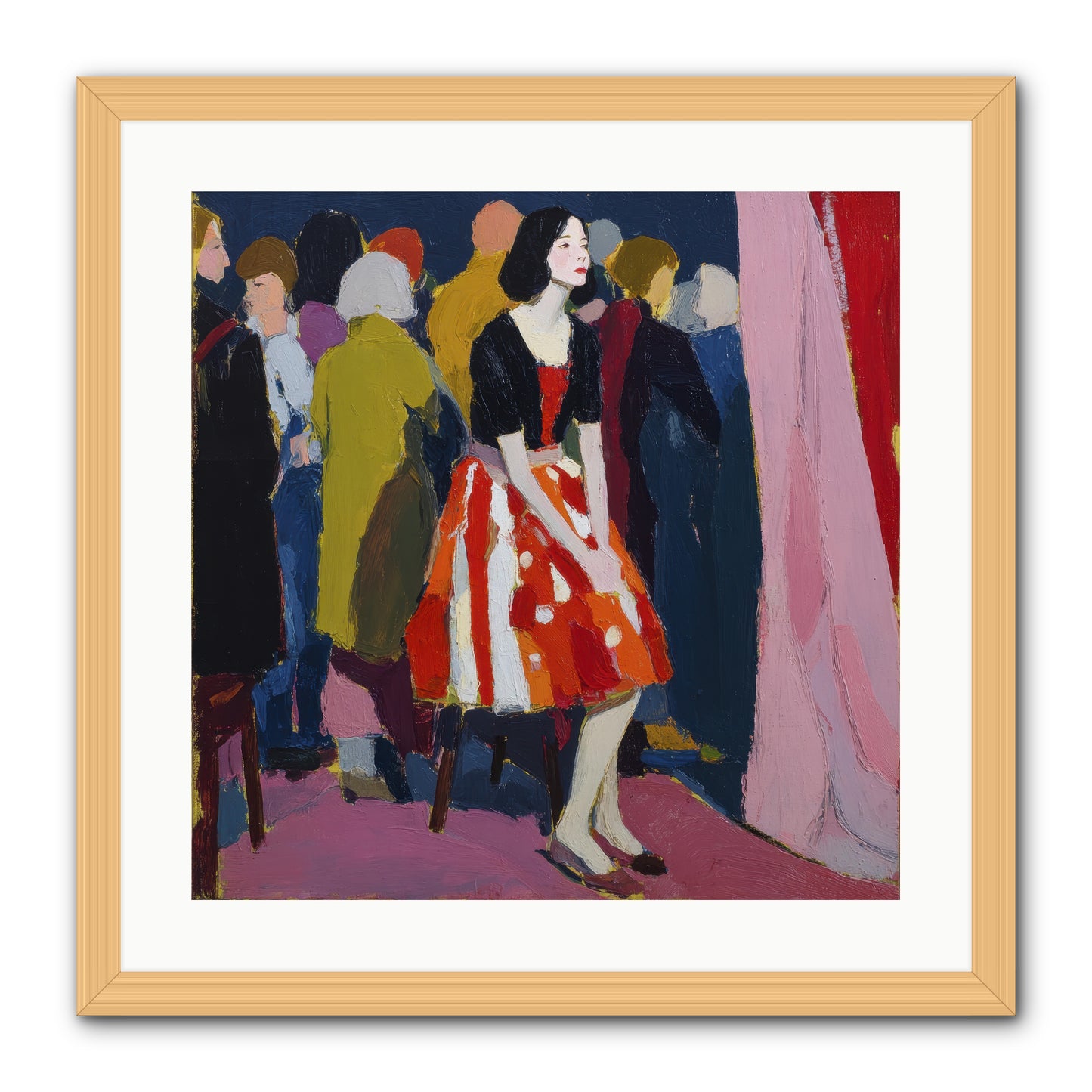 The Party Observer -- Framed Print - Natural 20x20