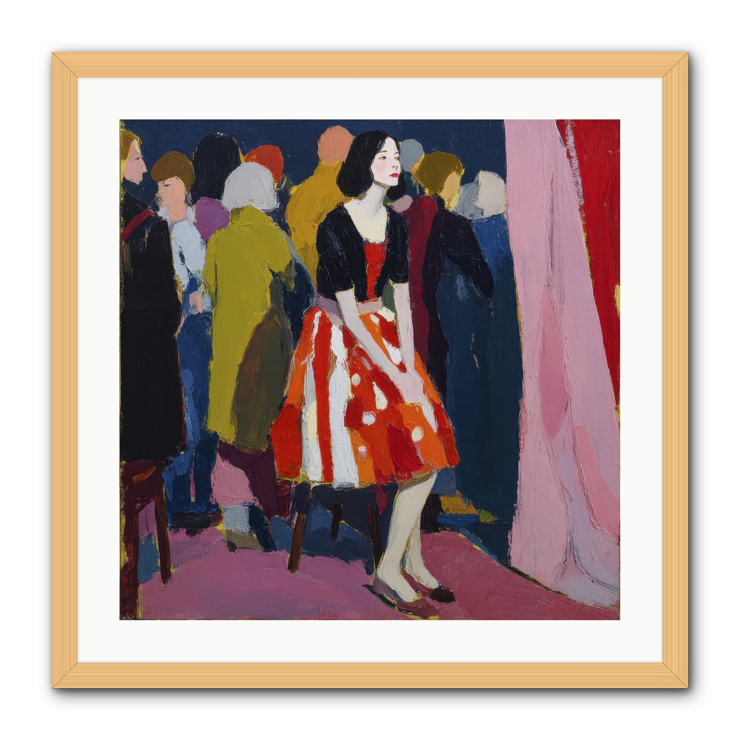 The Party Observer -- Framed Print - Natural 24x24