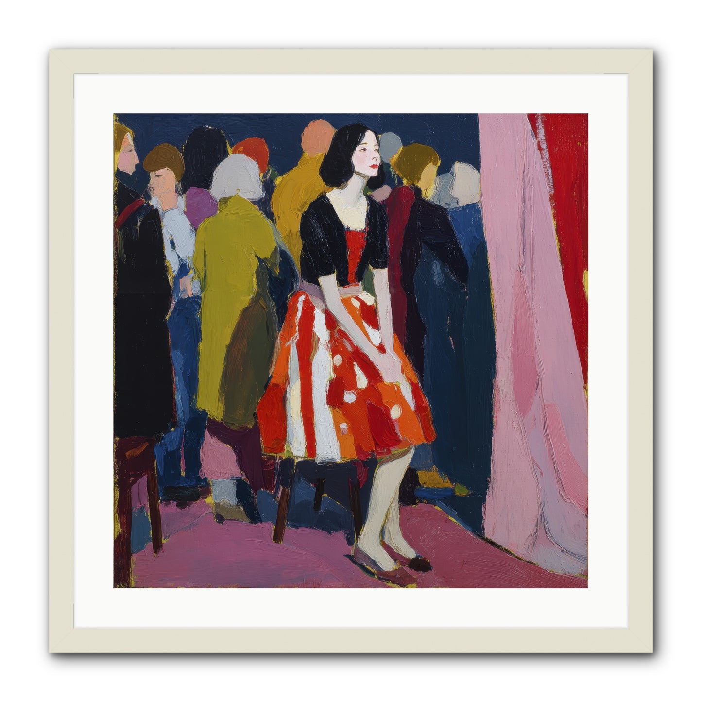 The Party Observer -- Framed Print - White 24x24