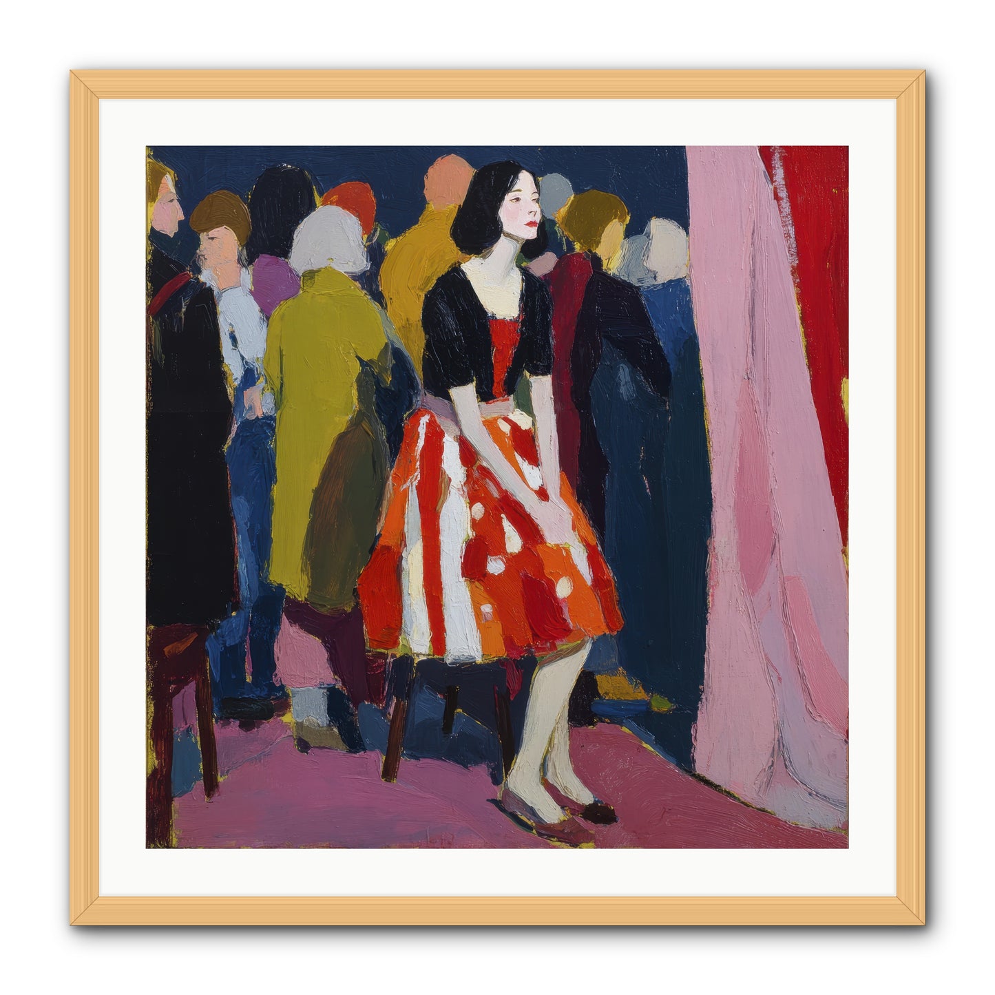 The Party Observer -- Framed Print - Natural 30x30