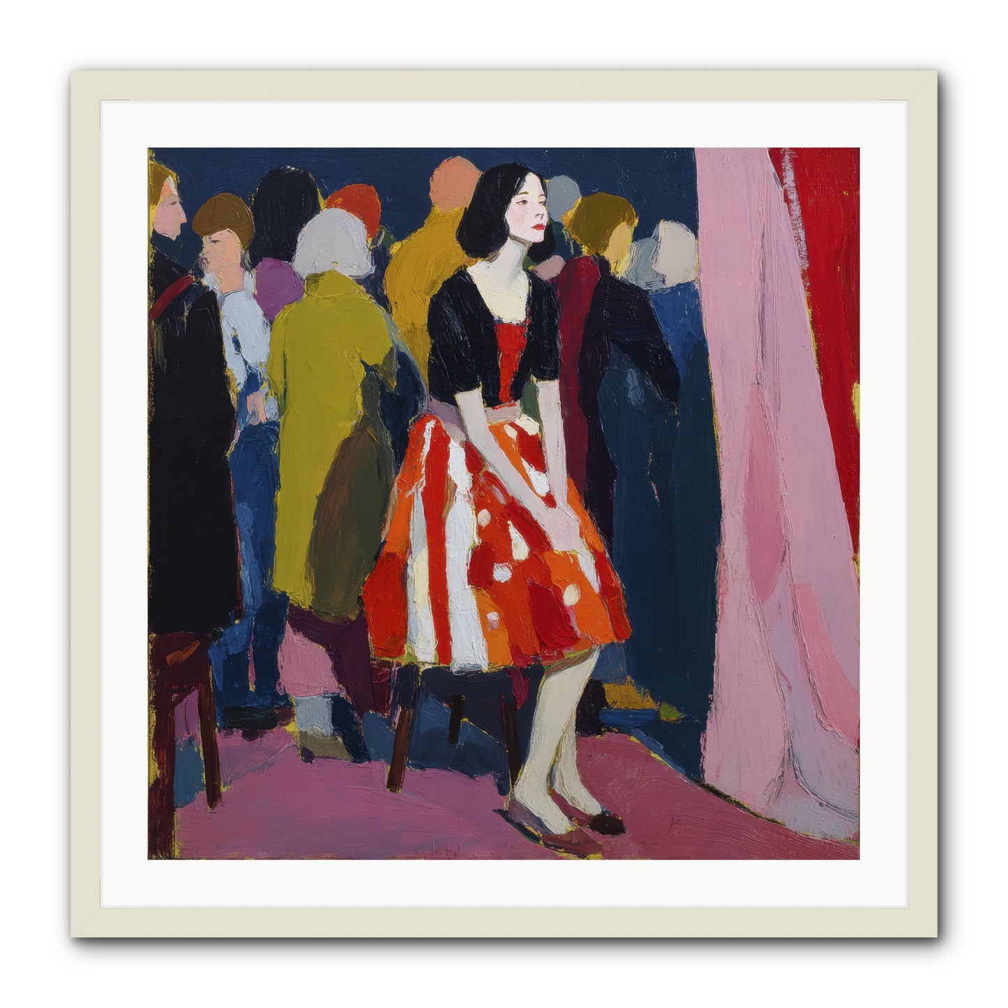 The Party Observer -- Framed Print - White 30x30