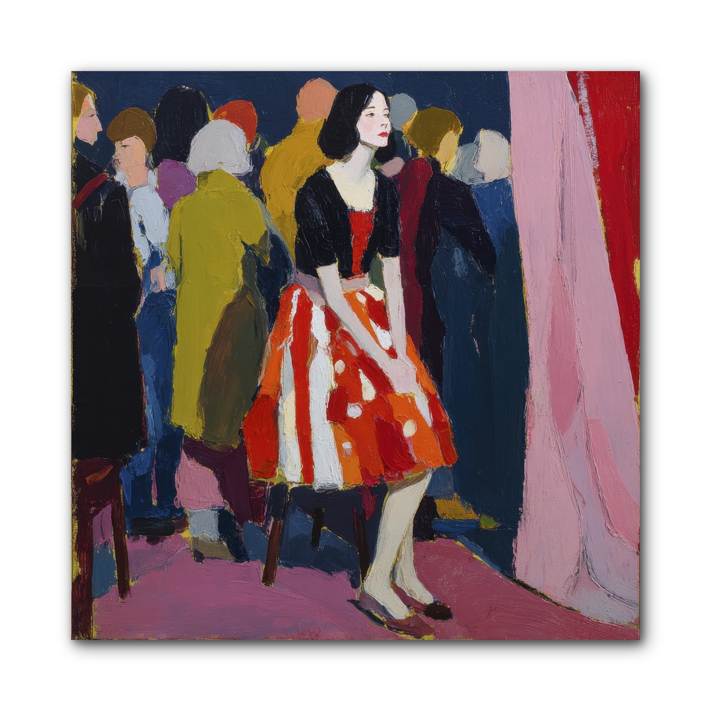 The Party Observer -- Wrapped Canvas 10x10