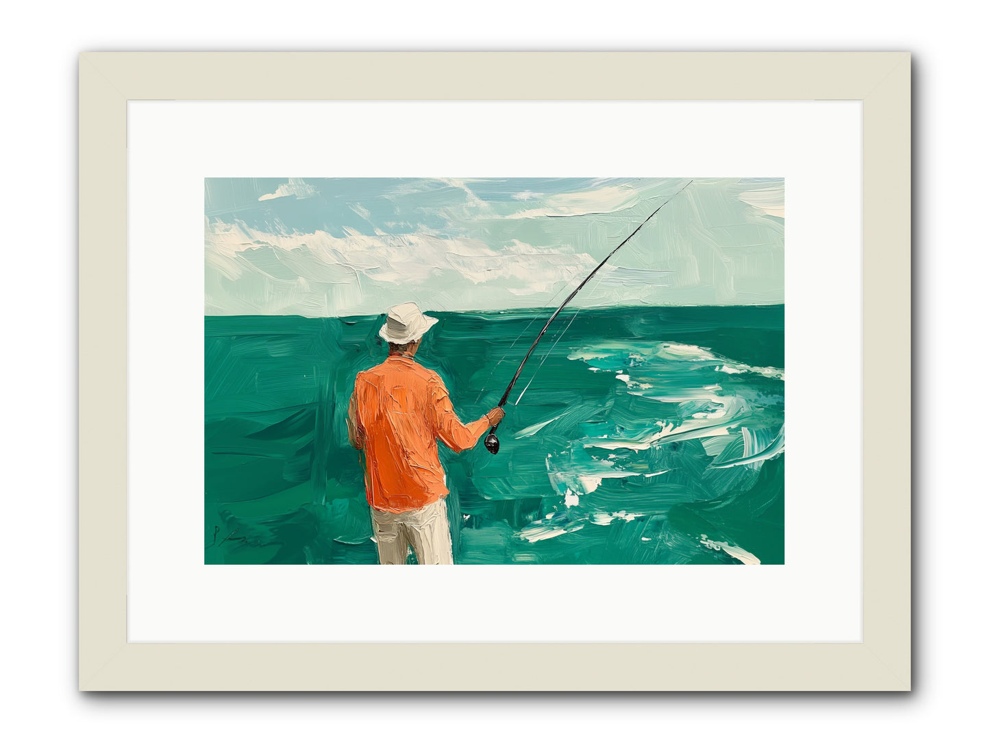 The Patient Hour -- Framed Print - White 15x10