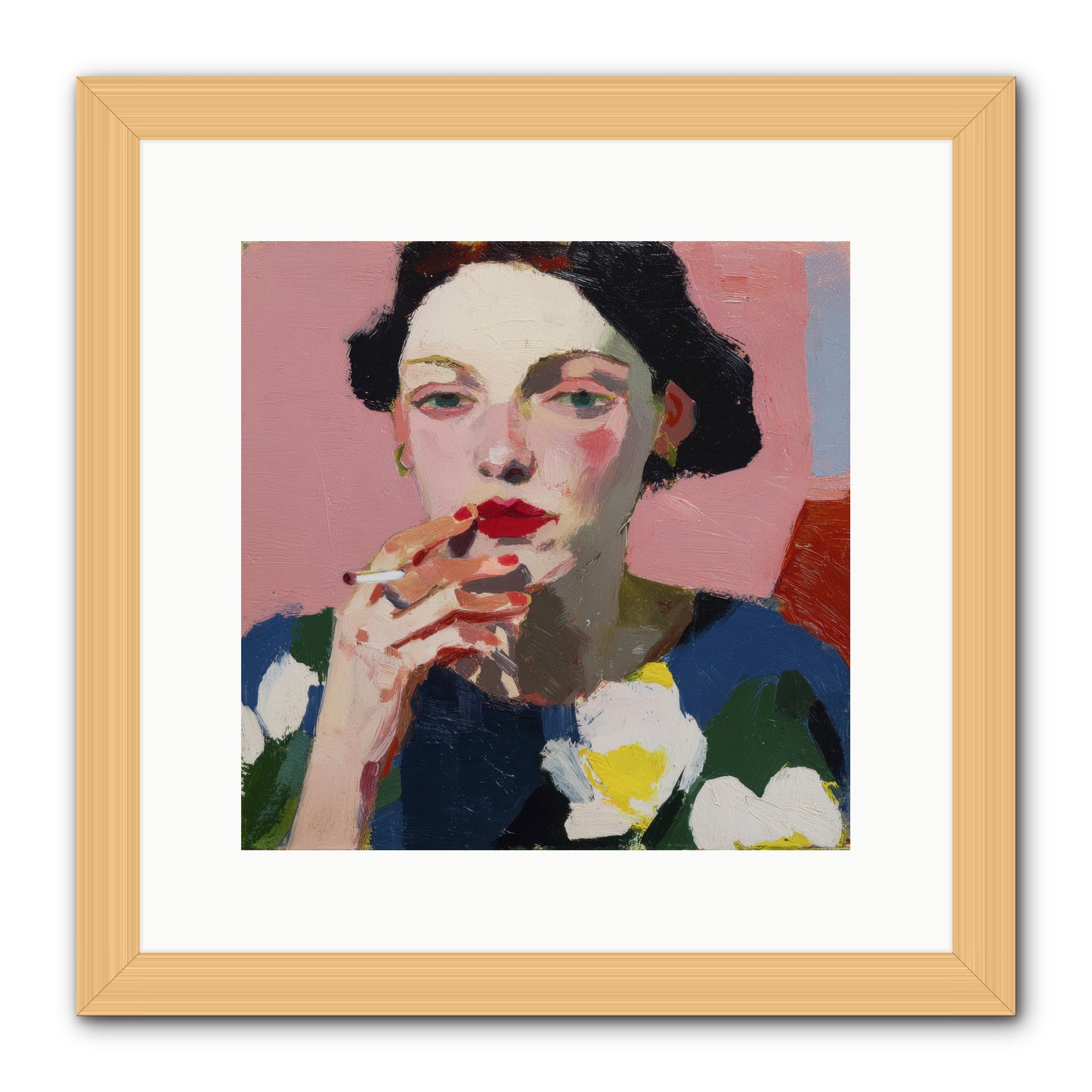 The Pause Between -- Framed Print - Natural 12x12
