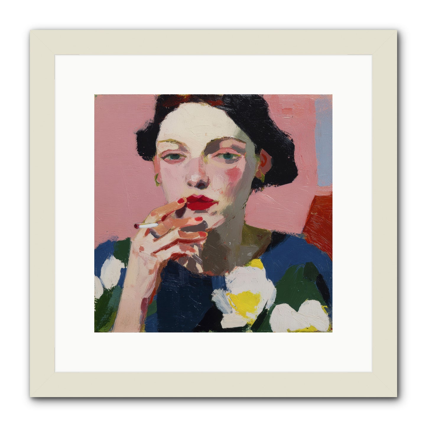 The Pause Between -- Framed Print - White 12x12
