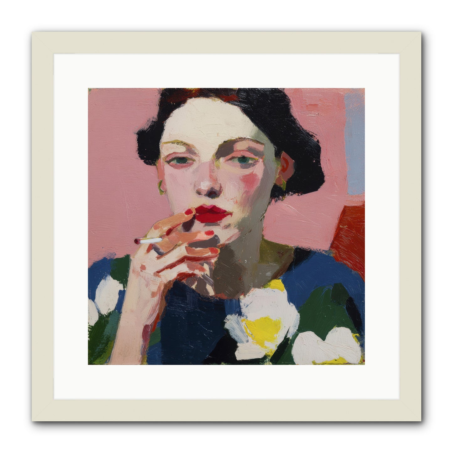The Pause Between -- Framed Print - White 16x16