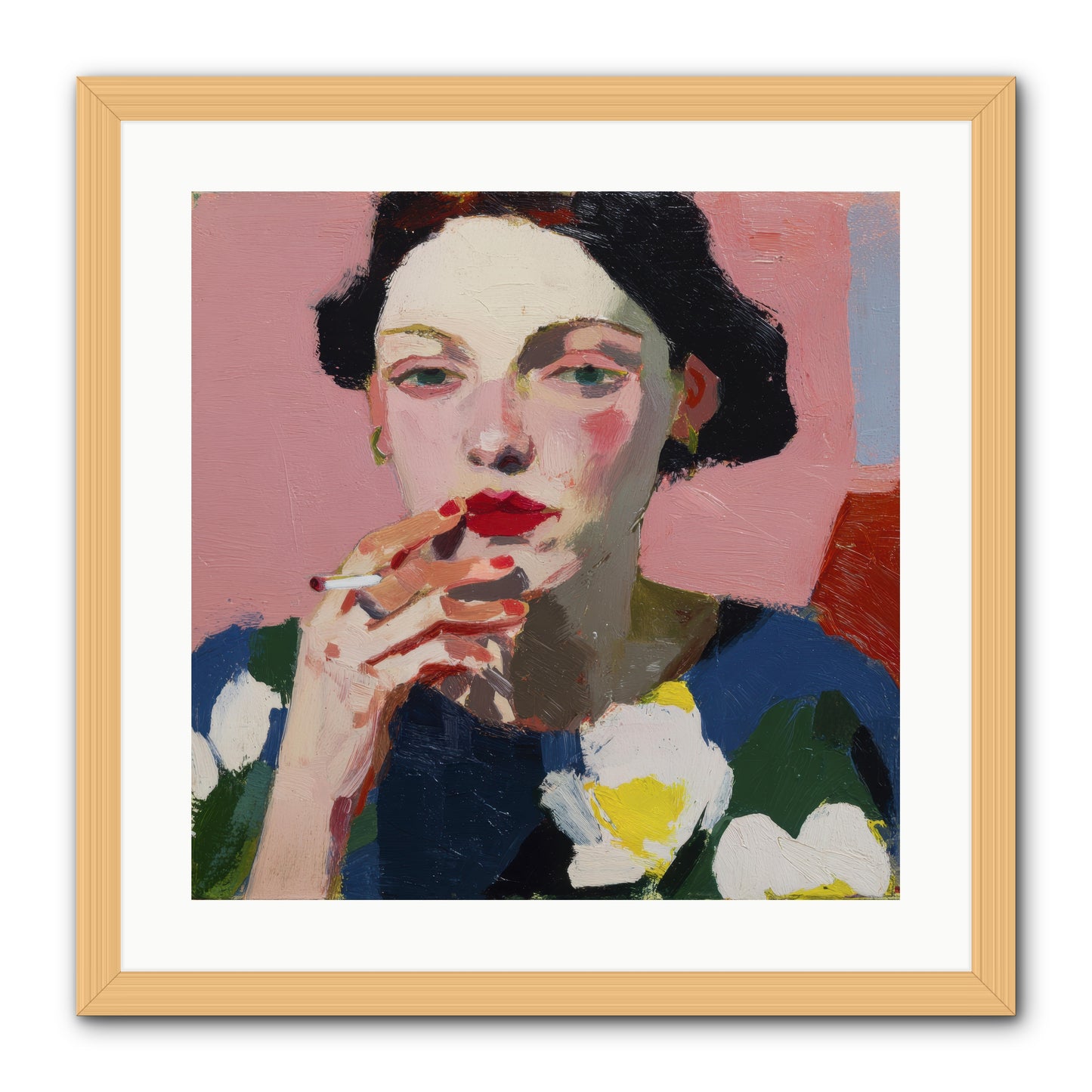 The Pause Between -- Framed Print - Natural 20x20