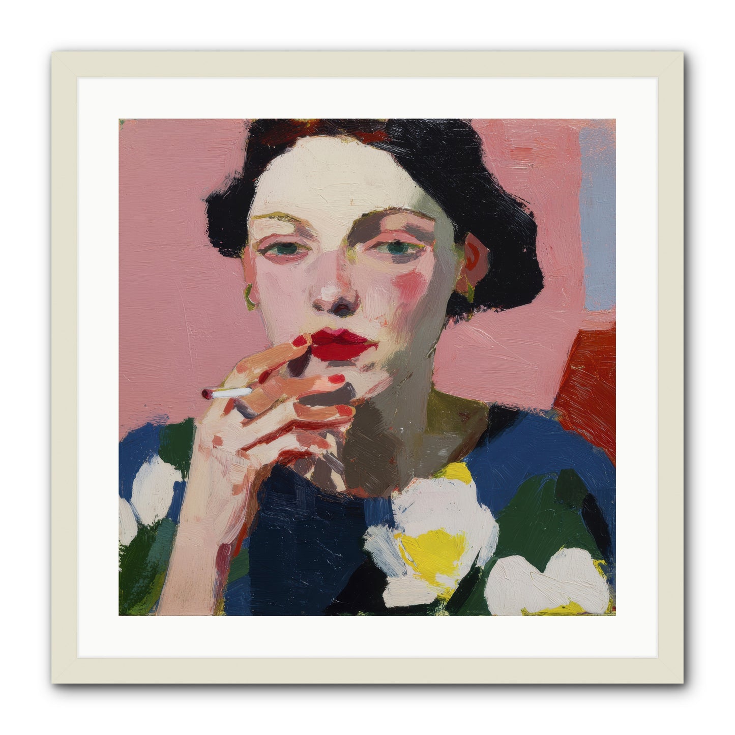 The Pause Between -- Framed Print - White 24x24