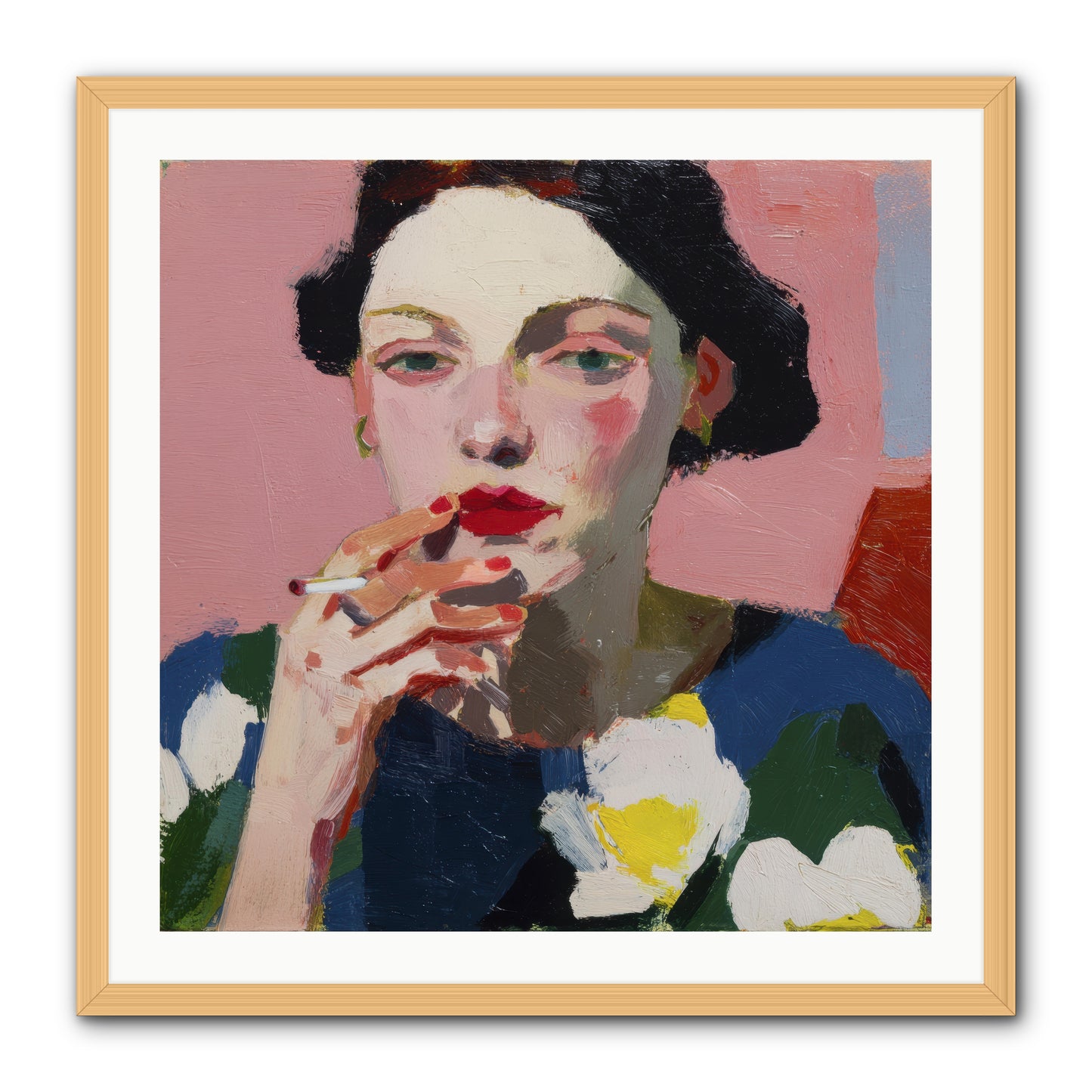 The Pause Between -- Framed Print - Natural 30x30