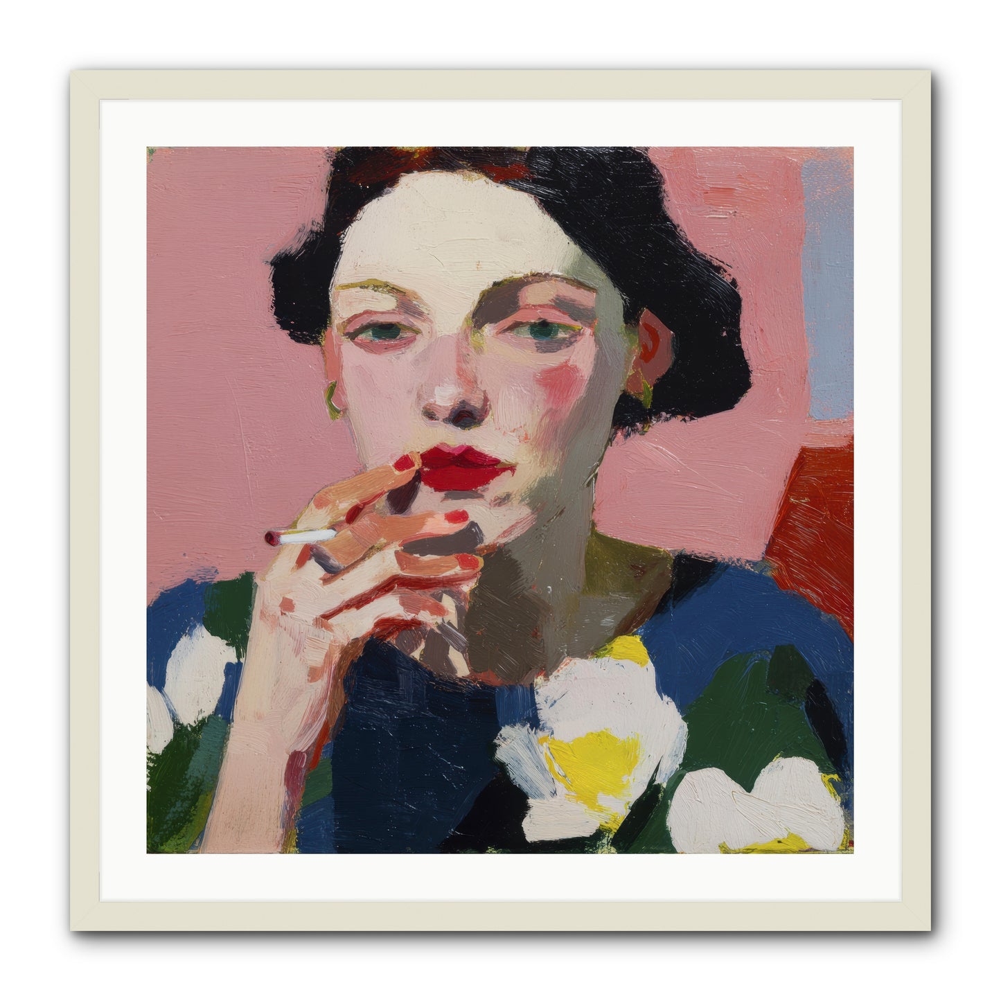 The Pause Between -- Framed Print - White 30x30