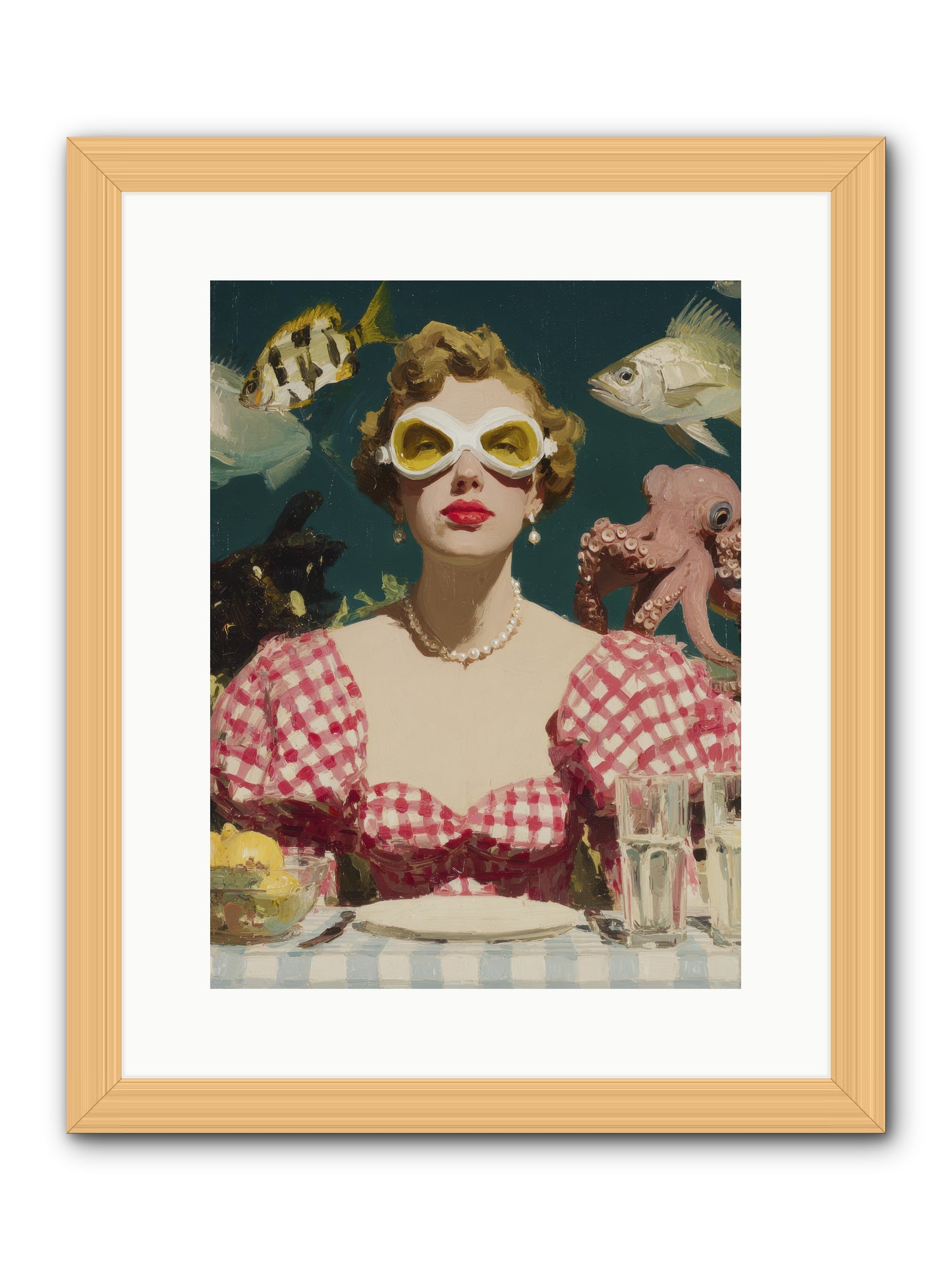 The Phantom of Peony Street -- Framed Print - Natural 12x16