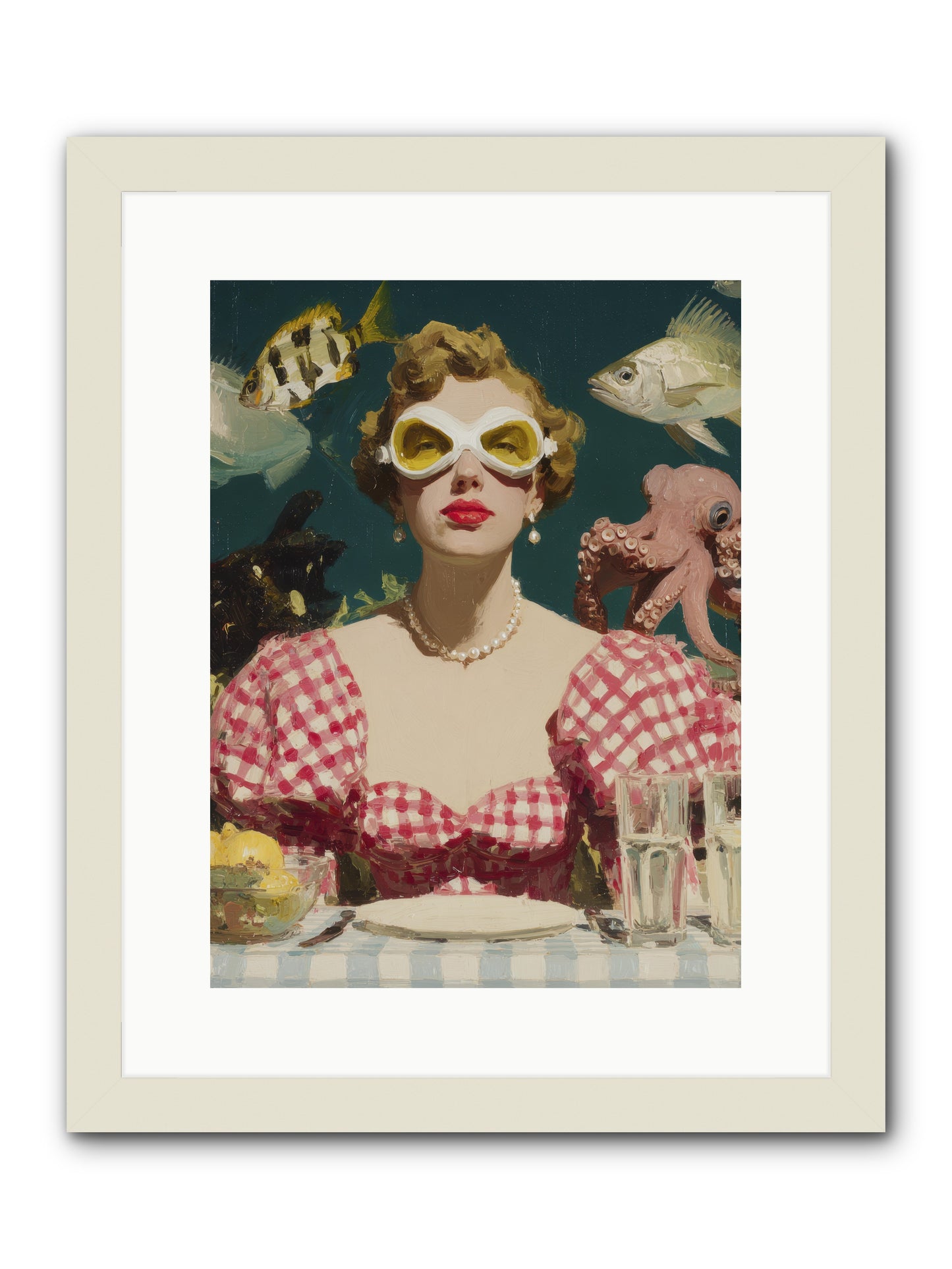 The Phantom of Peony Street -- Framed Print - White 12x16